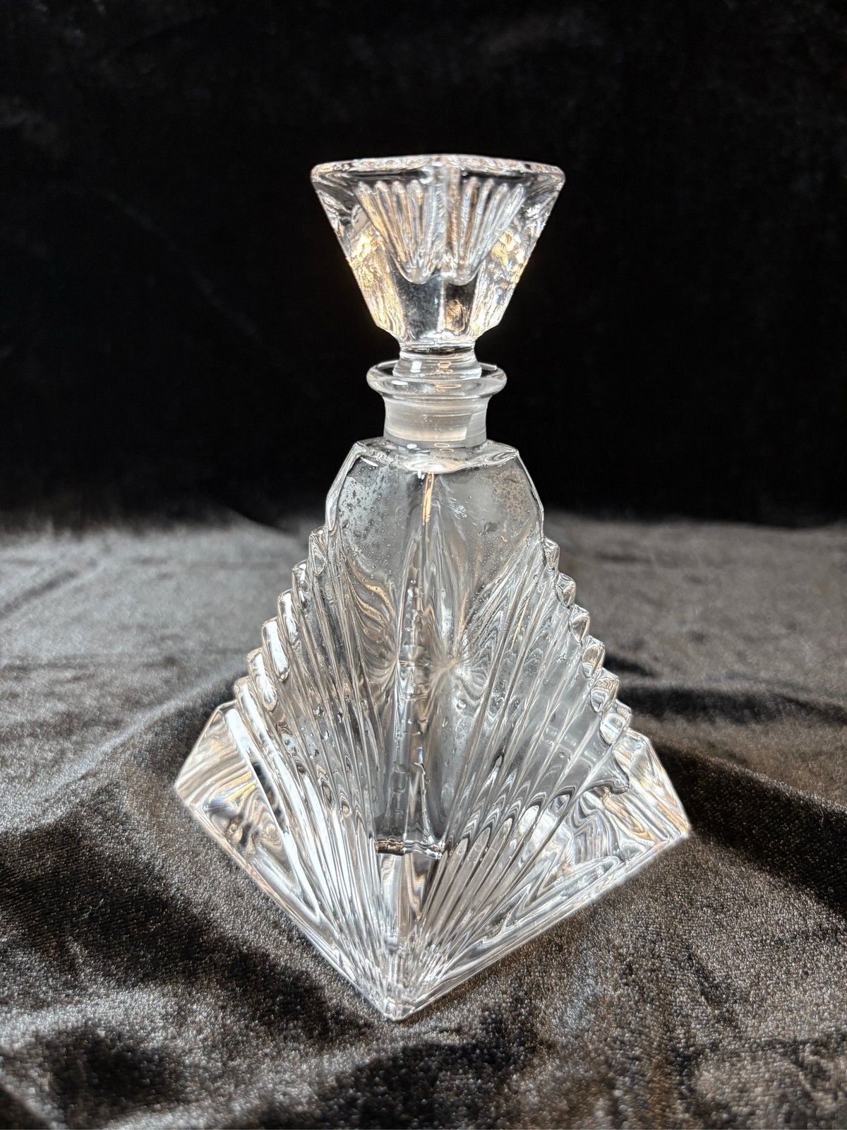 RCR Royal Crystal Rock Italian Lead Crystal Pyramid Perfume Bottle