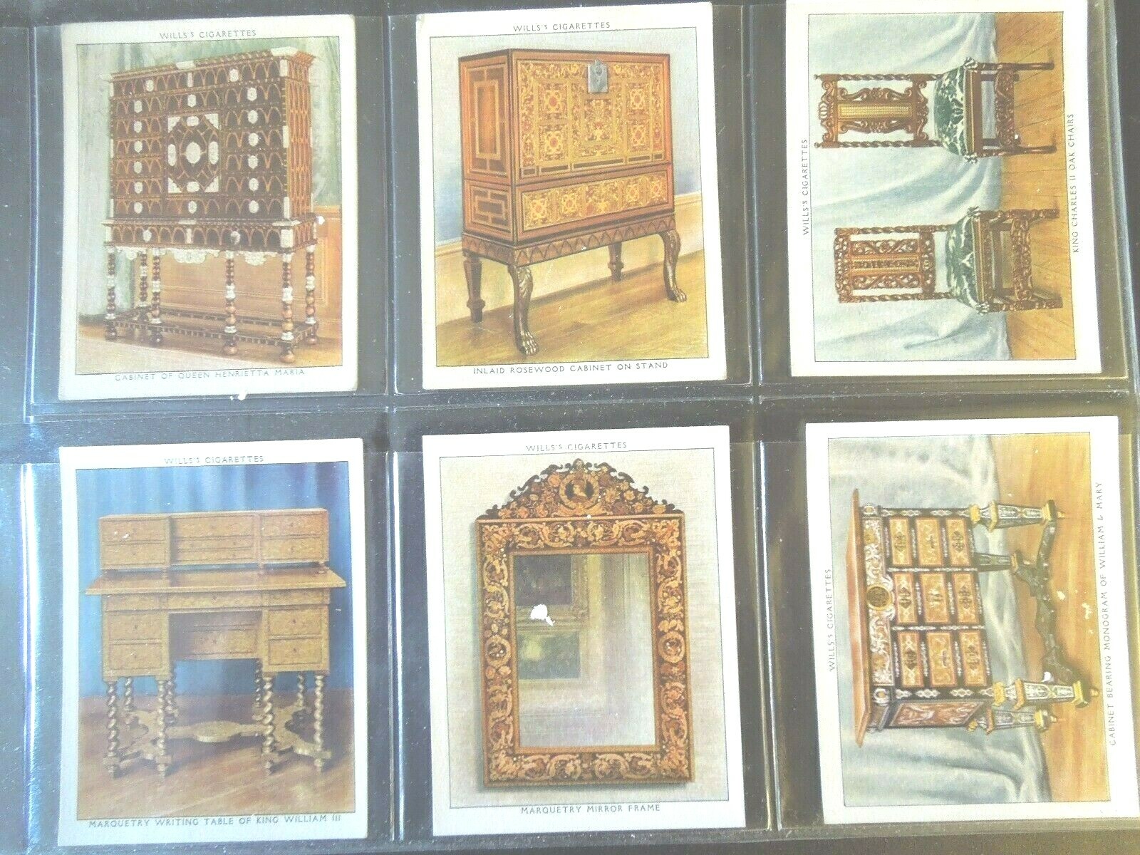 1938 THE KINGS ART TREASURES antique furniture set 40 cards Tobacco Cigarette  