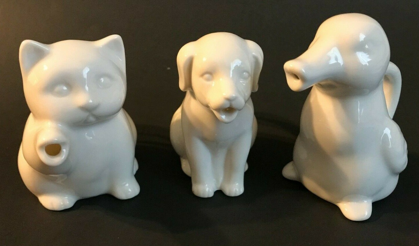WHITE PORCELAIN ~ MINI FIGURAL ANIMAL CREAM PITCHER ~ YOU CHOOSE ~ 1+ SHIP