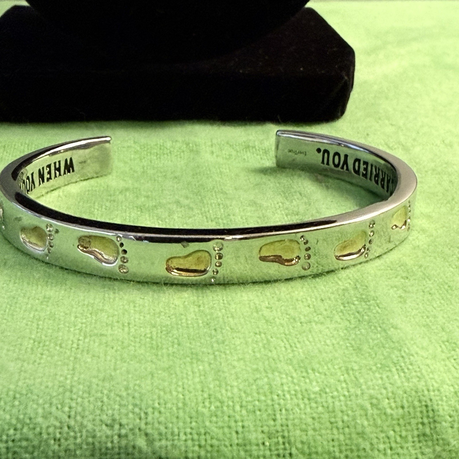 “Footprints Of Jesus” Adjust. Brass Brace.Footprints On Out. Inscript. Inside “Footprints Of Jesus” Adjust. Brass Brace.Footprints On Out. Inscript. Inside