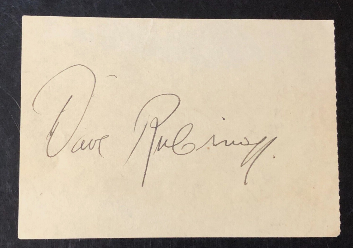 Violinist David Rubinoff Signed Paper - Popular violinist during the 1930s/1940s