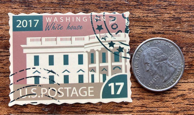 The White House Postage Stamp STICKER Retro Vintage Style World Travel Postcard