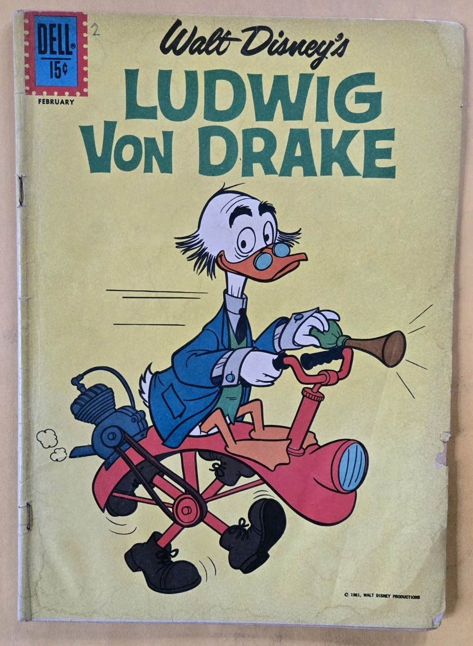 Walt Disney\'s Ludwig Von Drake #2 VG- (3.5) Dell Comics Jan-Feb 1962