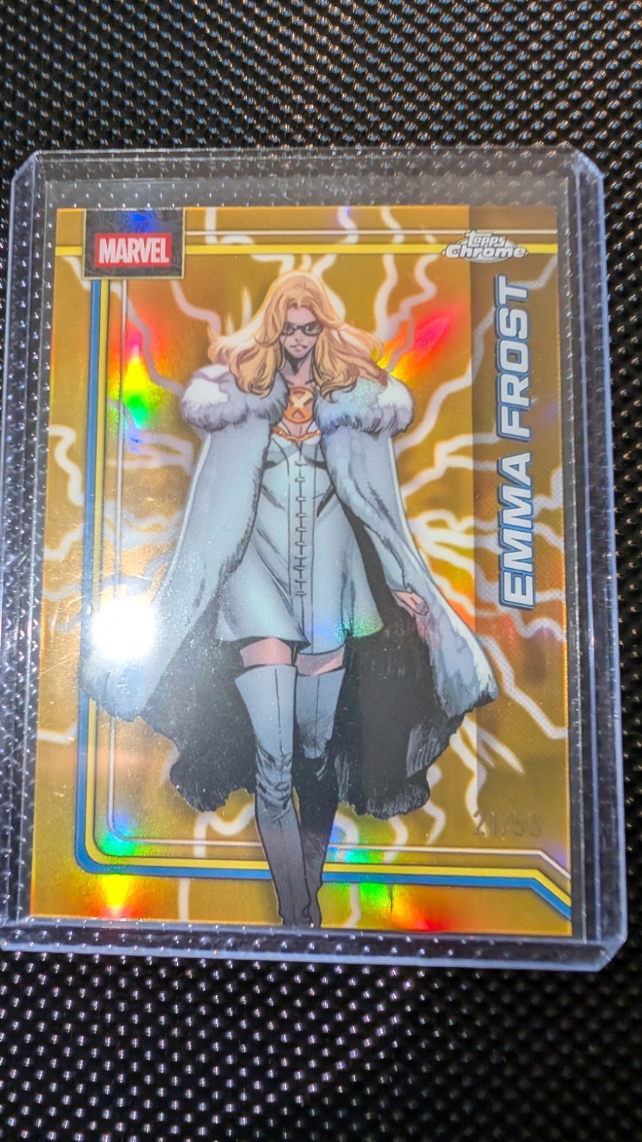2026 Topps Chrome Marvel #34 Storm\'s Lightning Gold Refractor 21/50