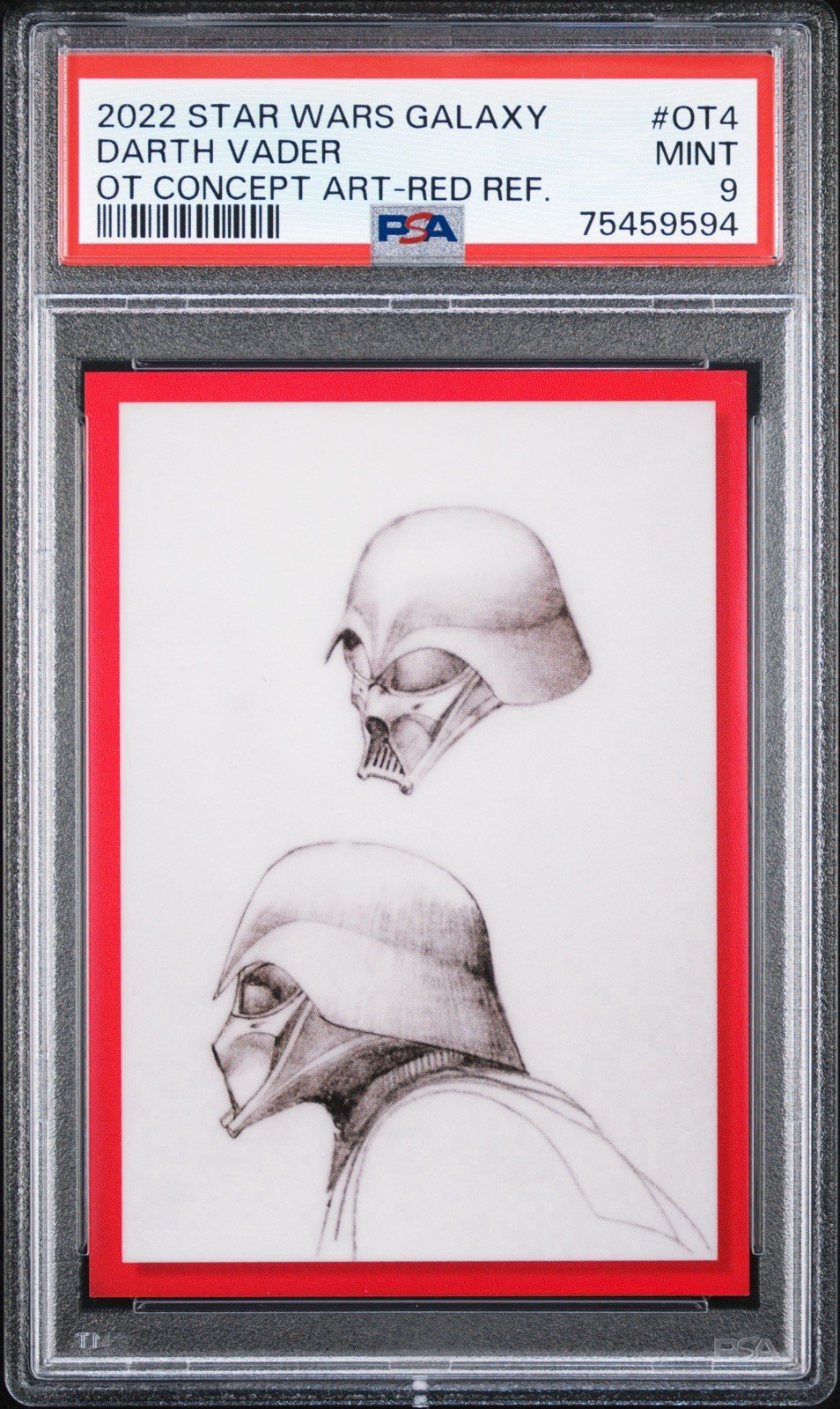 2022 Star Wars Galaxy DARTH VADER  Orig Trilogy Concept Art RED /5 PSA 9