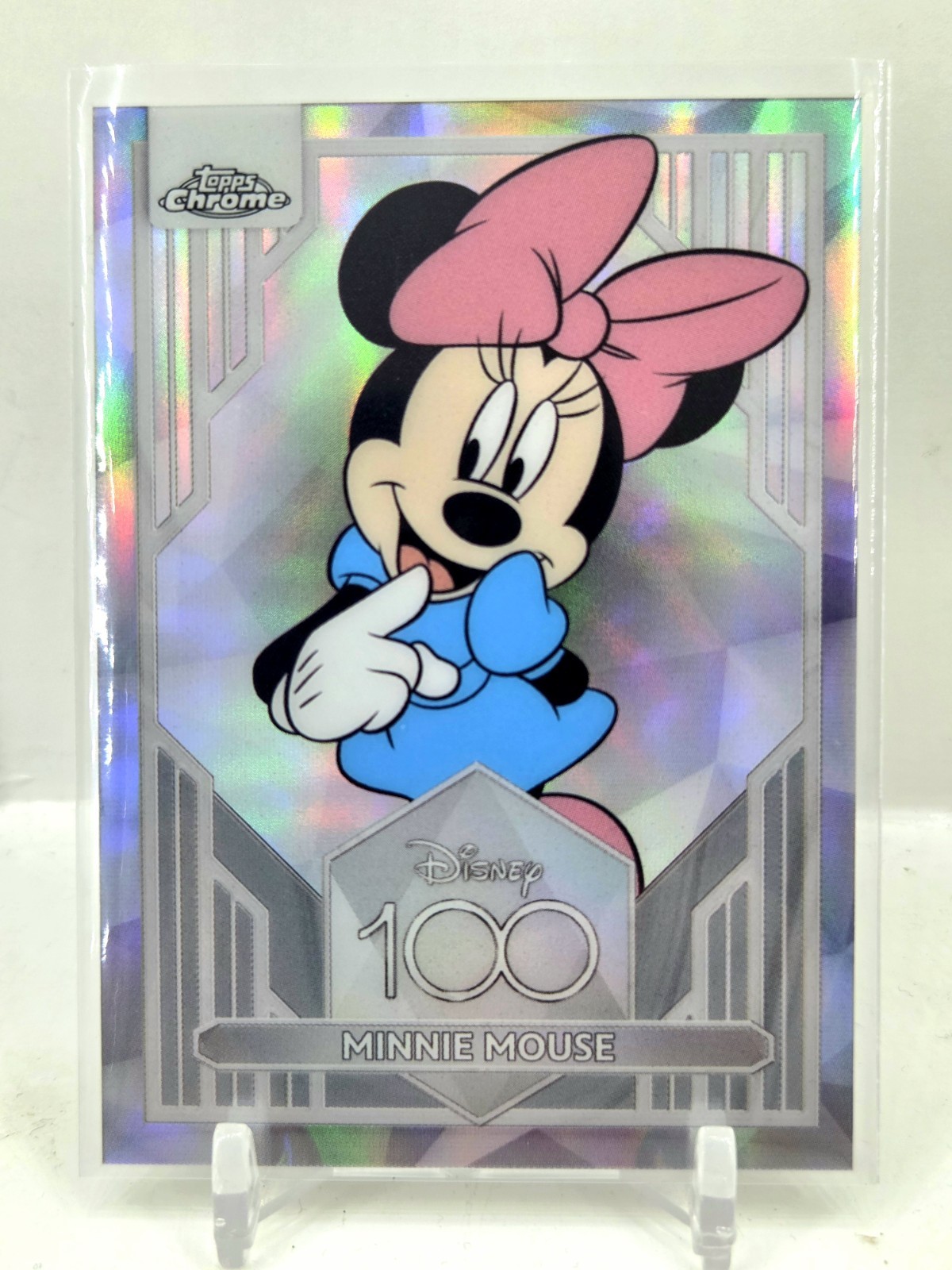 2023 Topps Chrome Disney 100 Minnie Mouse Silver Refractor SP Mickey Card 23 B
