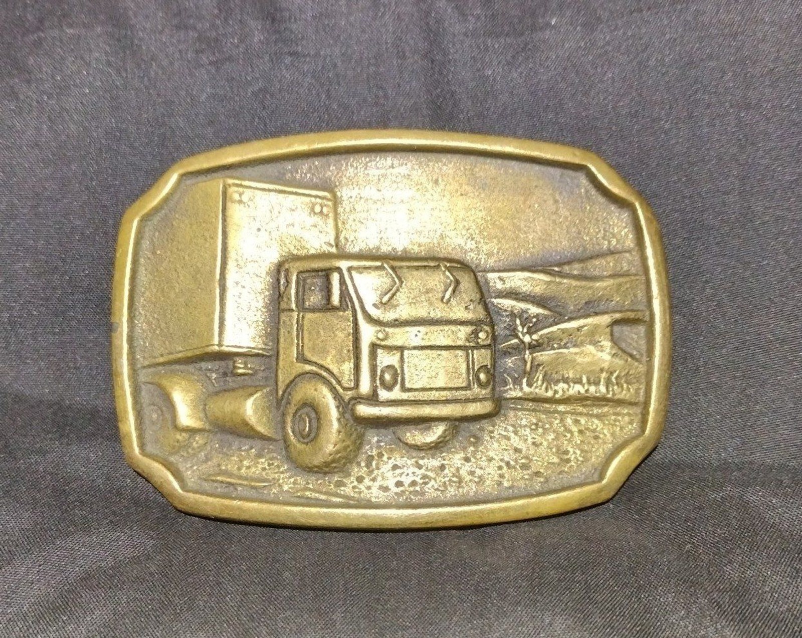 Semi Trucker Box Truck Delivery Driver - Solid Brass BTS Vintage Belt Buckle