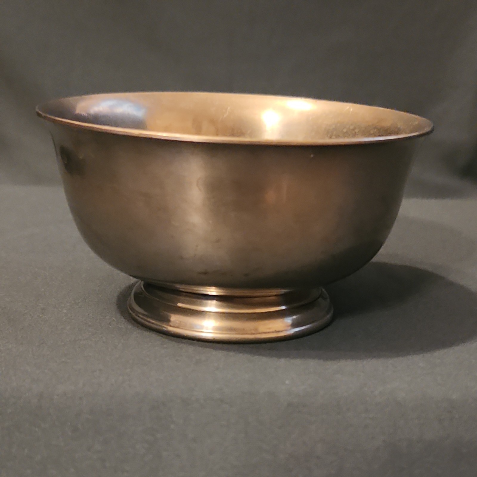 Vtg Paul Revere Style Footed Bowl Pewter