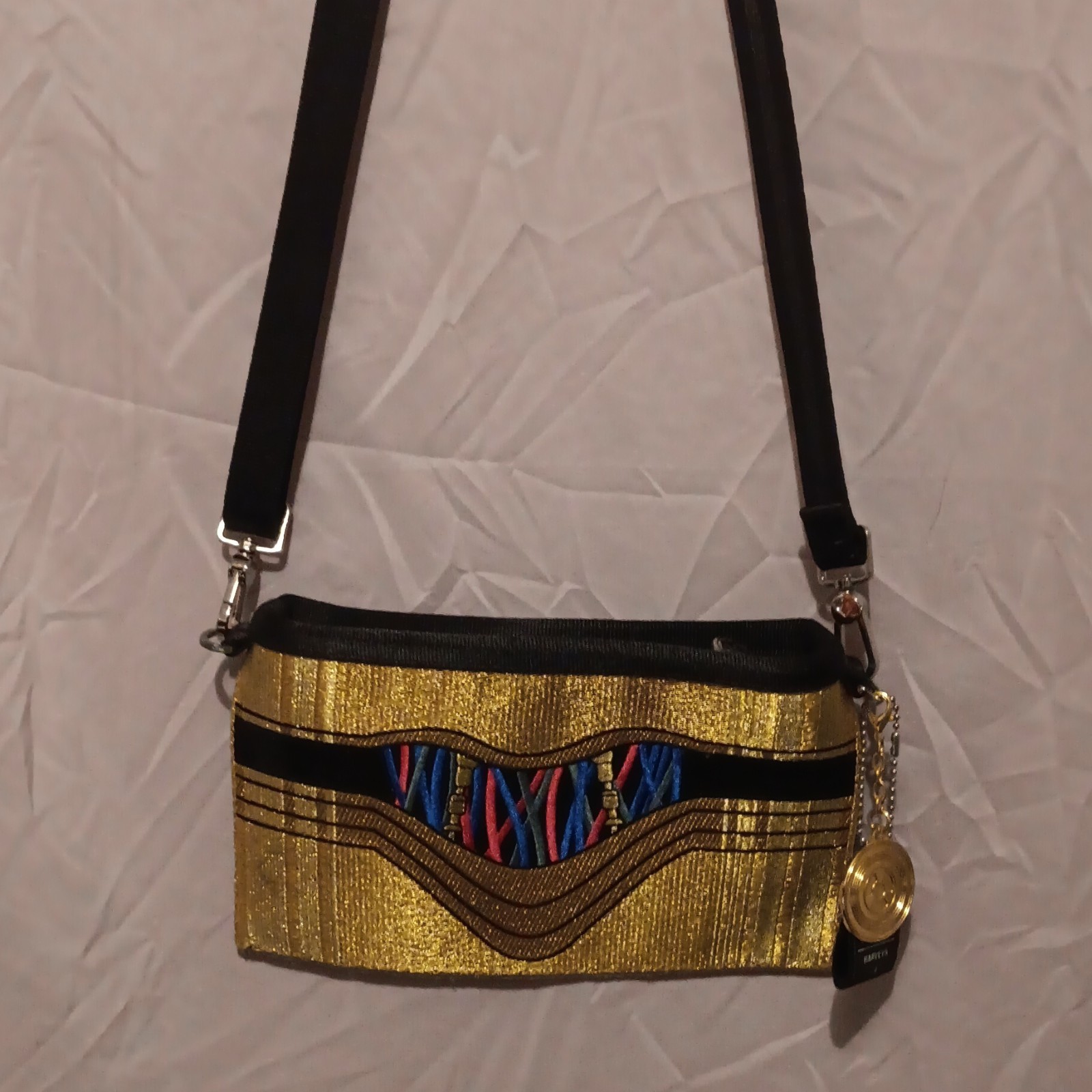 Harveys Star Wars Woven Gold & Black Crossbody/Shoulder Bag Zip w/ Charm