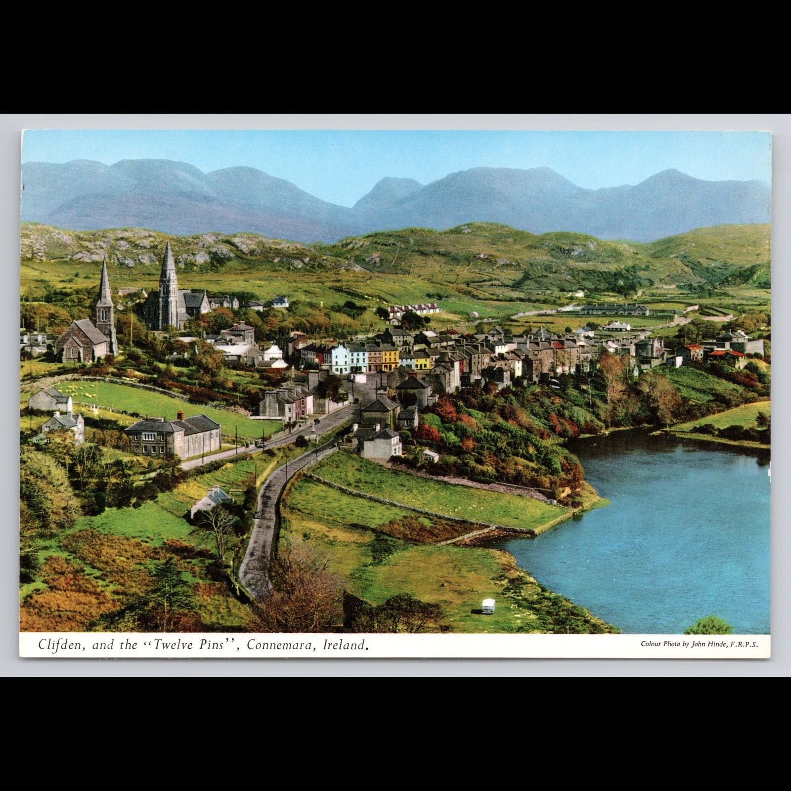 Vintage Clifden Ireland Postcard Unposted Scenic View Historic Rivers Monument