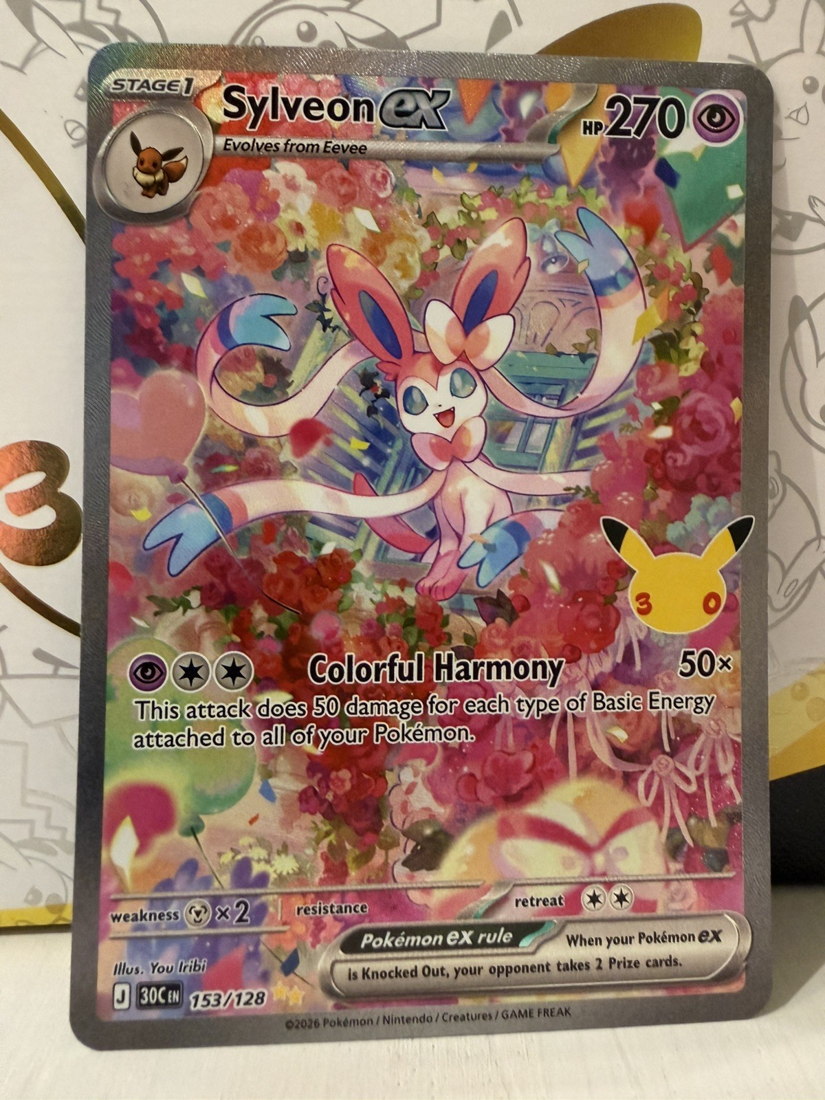 Pokémon TCG 30th anniversary - Sylveon ex 153/128 Full Art Holo Eng