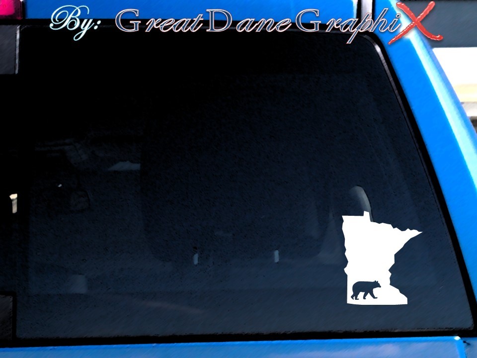 Minnesota Black Bear Hunting State Vinyl Decal Sticker/ Color-HIGH QUALITY