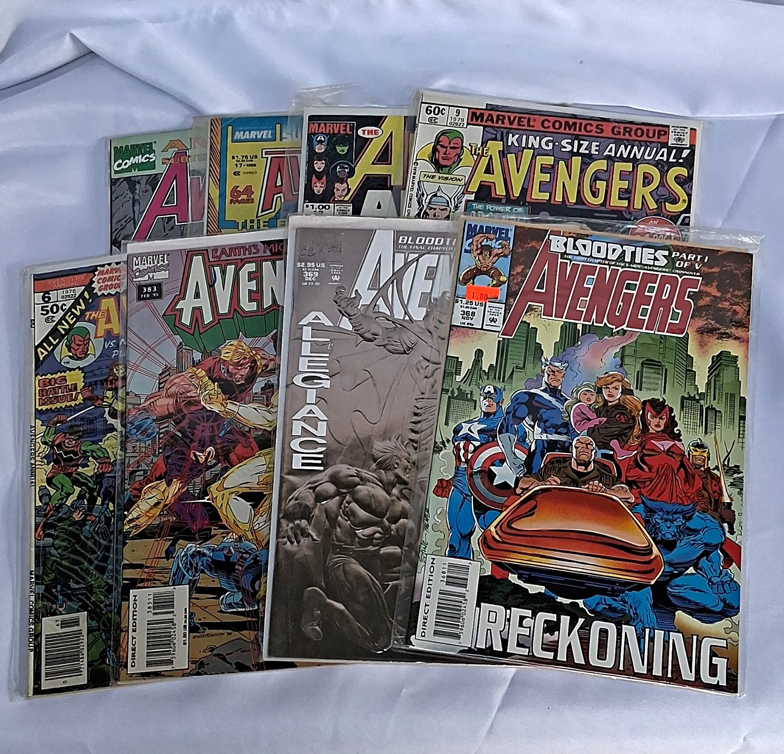 Lot Of 8 The Avengers 368 369 383 And Annuals 6 9 12 17 20 Marvel Comics All VG+
