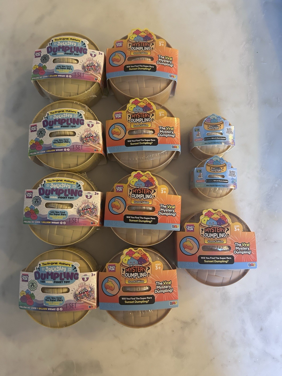 Lot of 11 (Sealed) RMS Squishy Dumplings - 9 full size and 2 minis