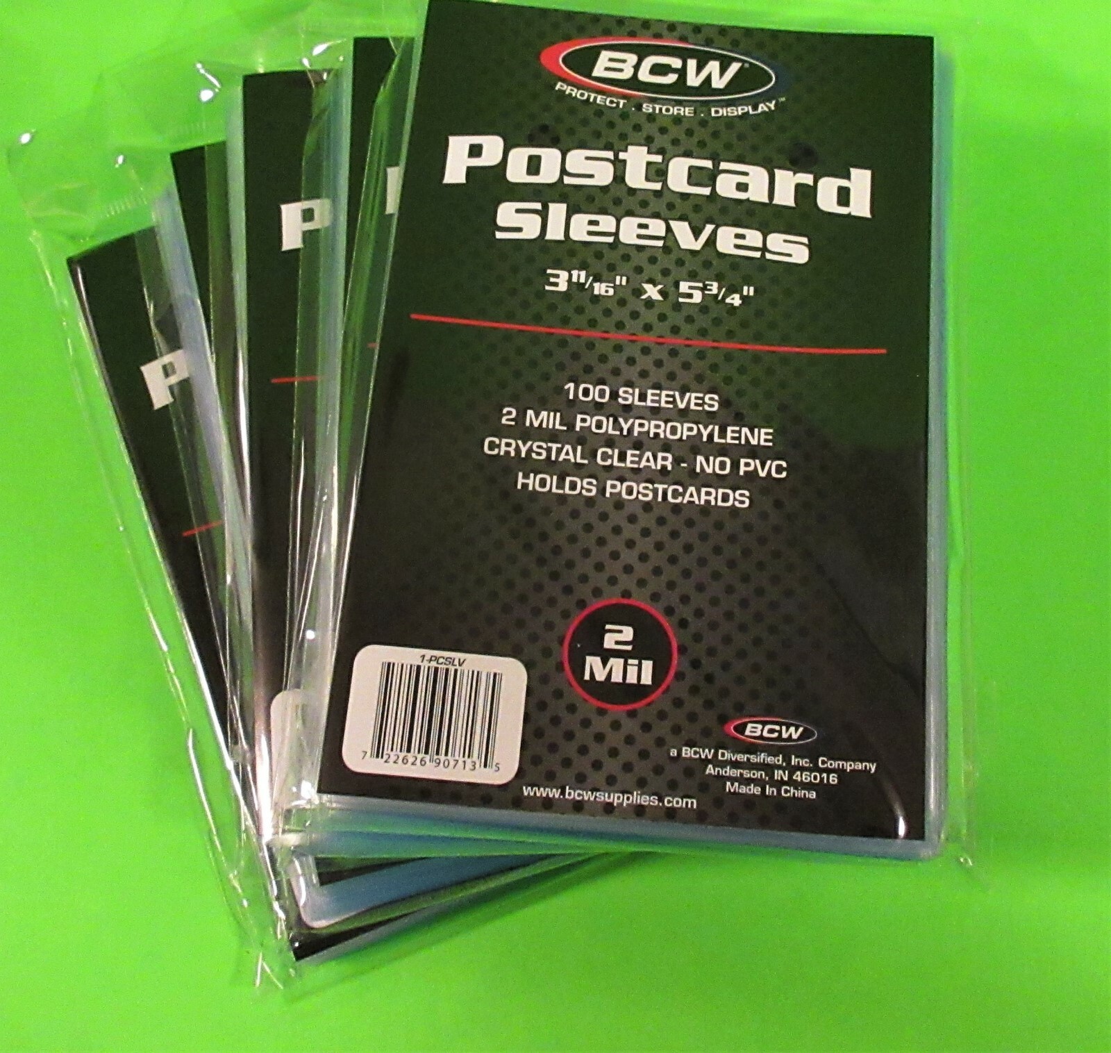 500 U.S. POSTCARD POLY SLEEVES, CRYSTAL CLEAR - 3-11/16