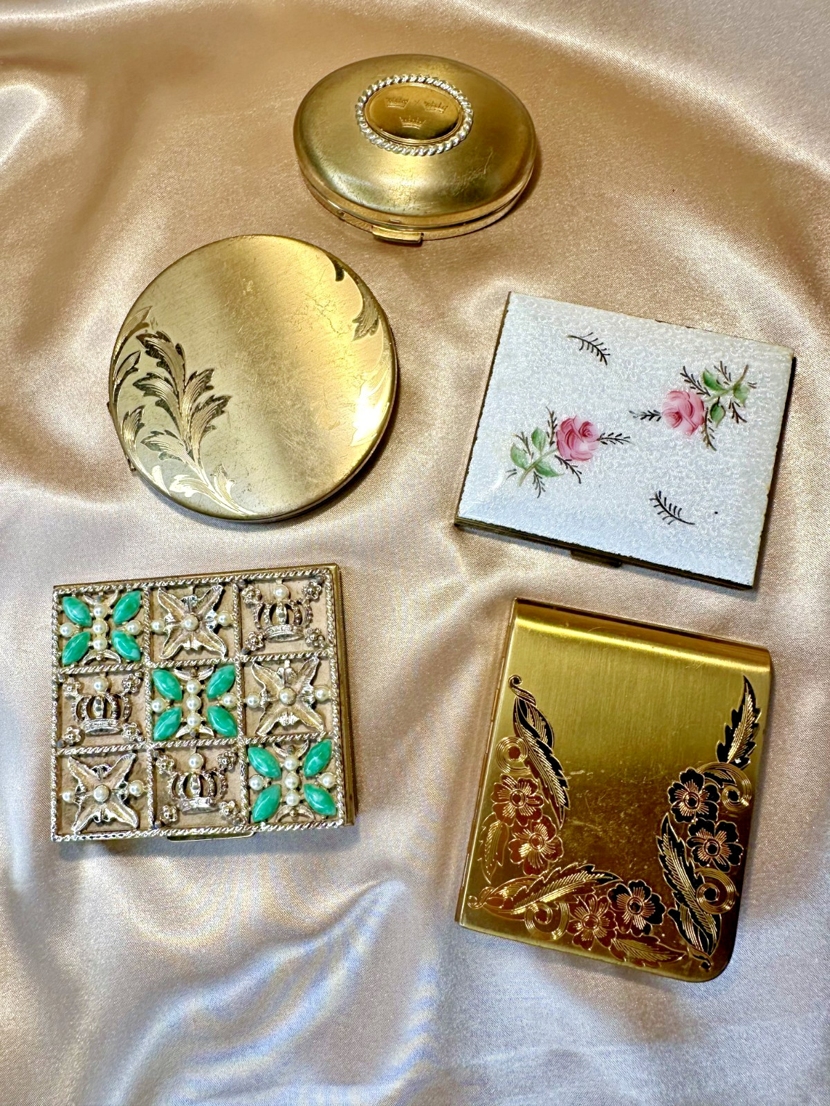 1920s-1950s Vintage Compact Lot: Sam Fink, Scandia Cosmetics, Fifth Ave, Elquin