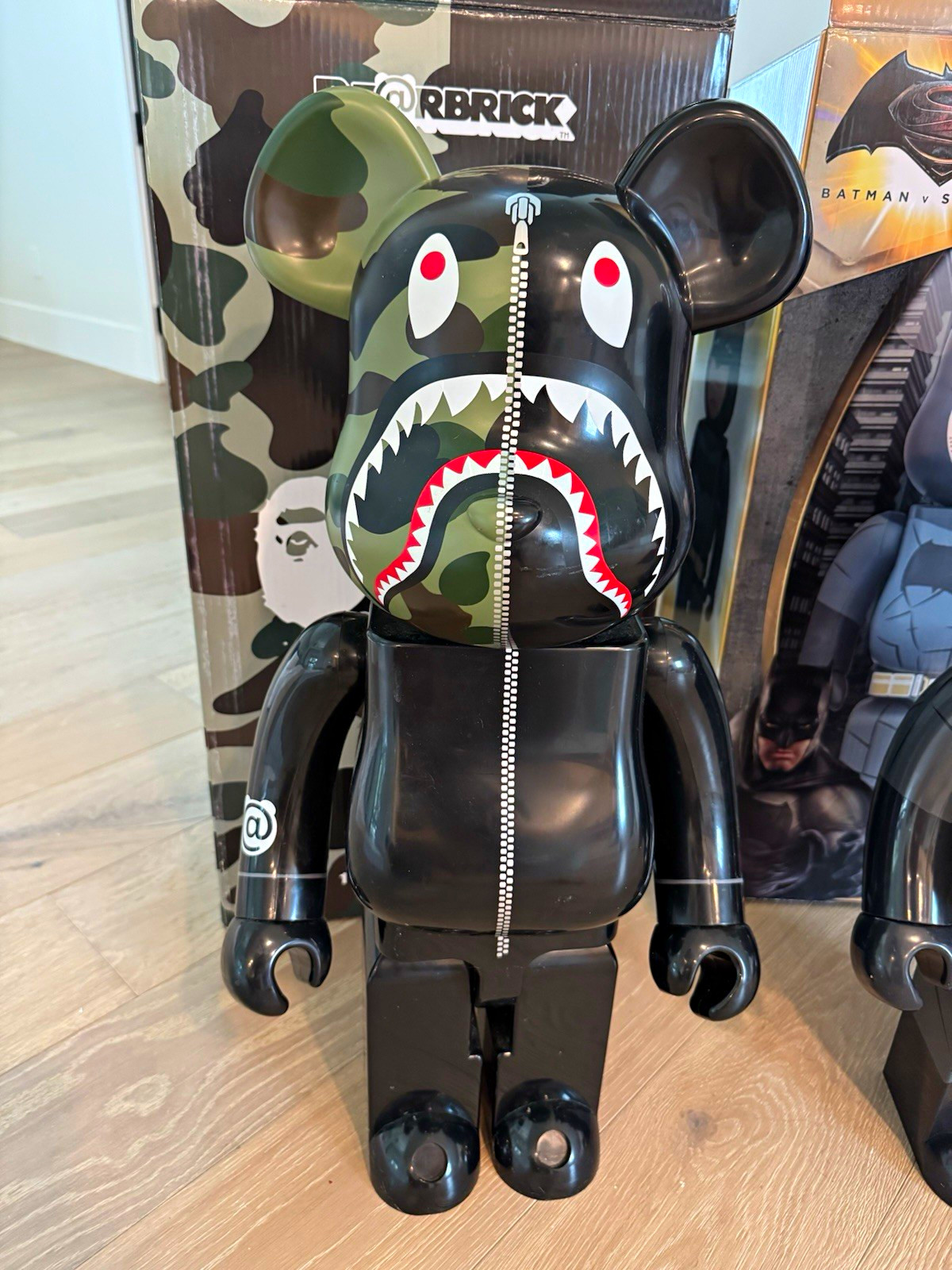 BEARBRICK BE@RBRICK Medicom 1000% Bathing Ape 1st Camo Shark Black Bape 2017 WGM