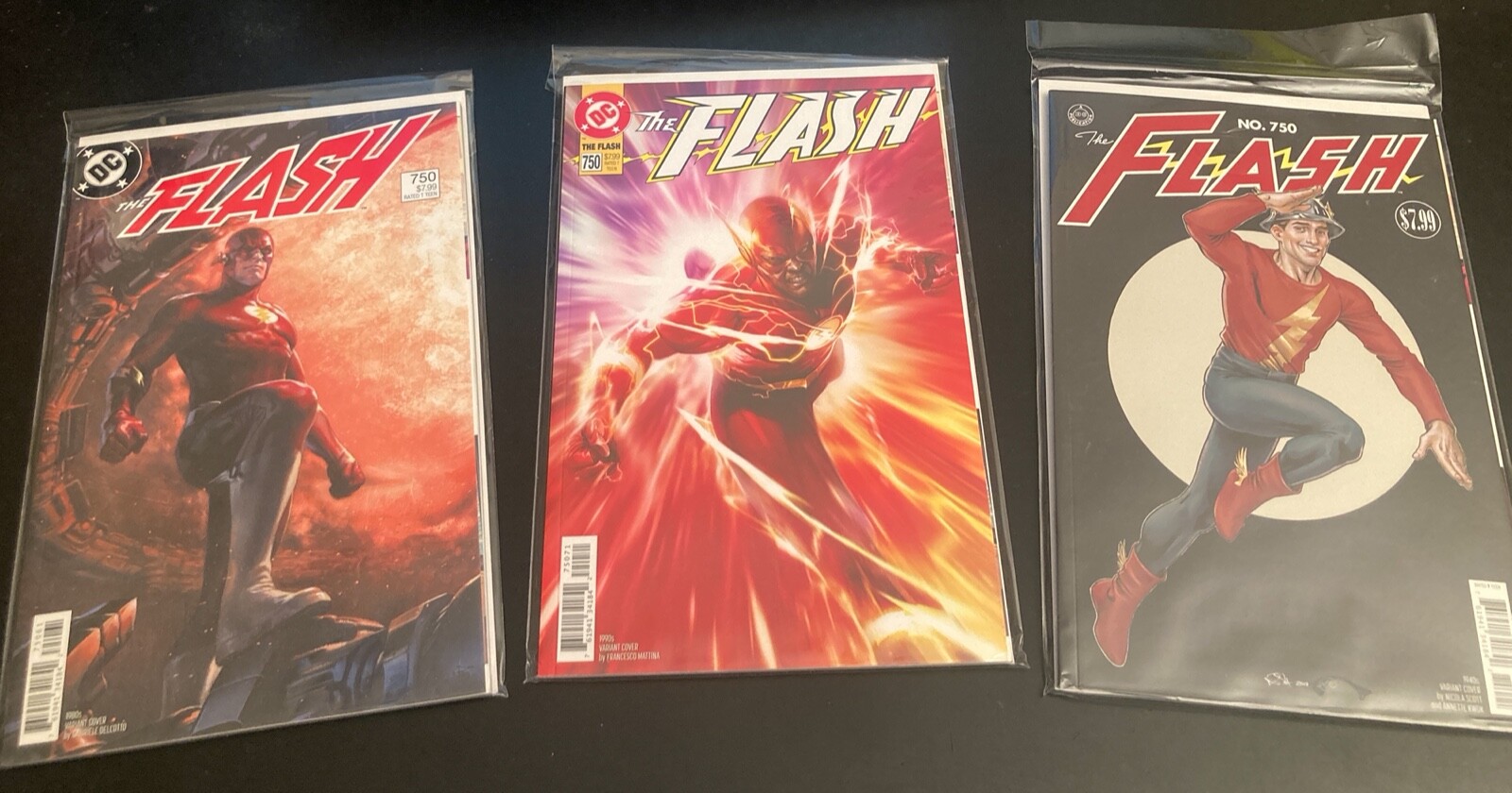 Lookee.... Lot of *9* THE FLASH #750  **9 Decade Variant Covers** (NM-)