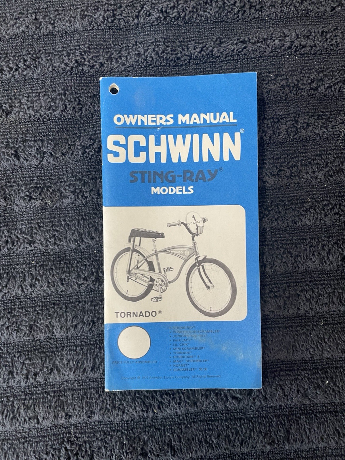 SCHWINN STINGRAY TORNADO OWNERS MANUAL BIKE BICYCLE 1977 NEW CHEAP L$$K