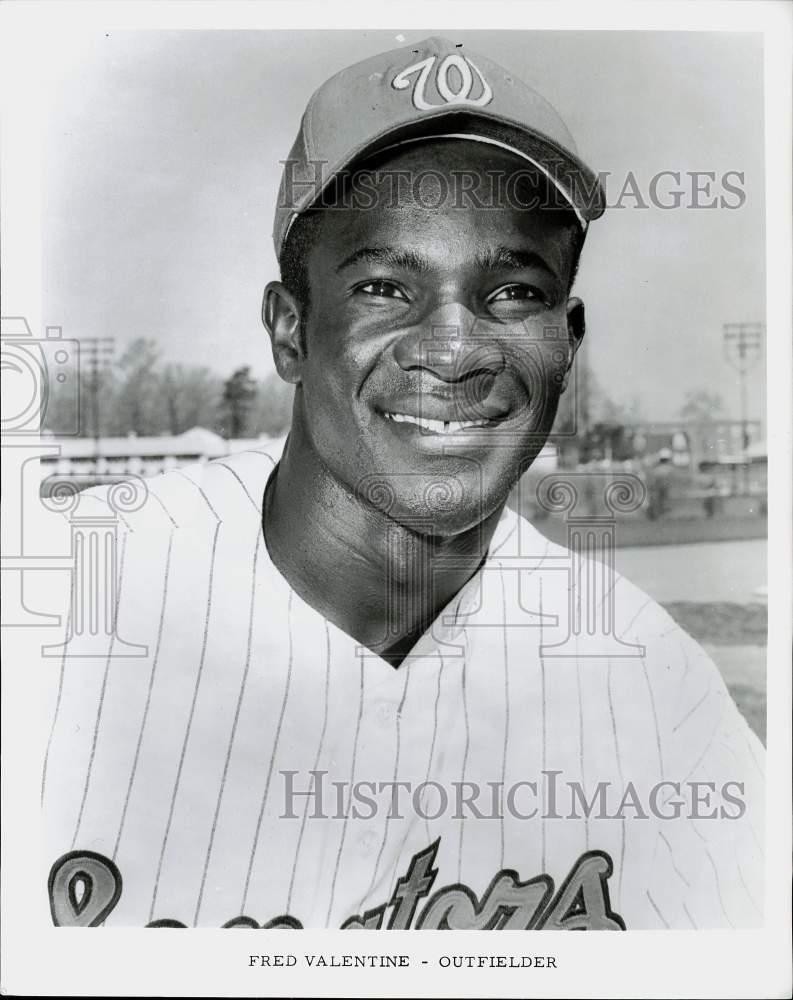 1968 Press Photo Outfielder Fred Valentine, Washington Senators Baseball