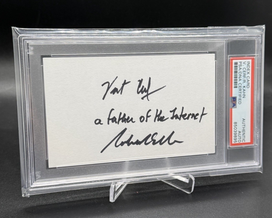 Vint Cerf & Bob Kahn Autograph PSA/DNA Creators of The Internet Dual Auto