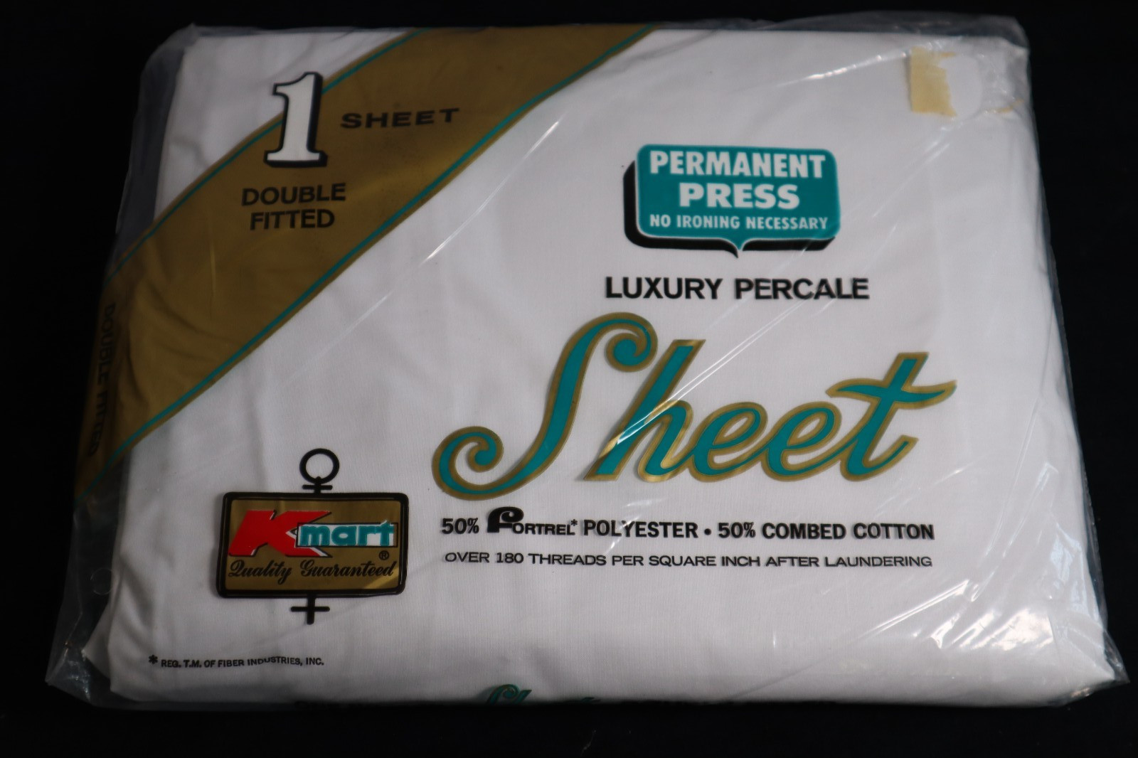 NOS Vintage White FULL Size FItted Bed Sheet Kmart Luxury Percale NOS Vintage White FULL Size FItted Bed Sheet Kmart Luxury Percale