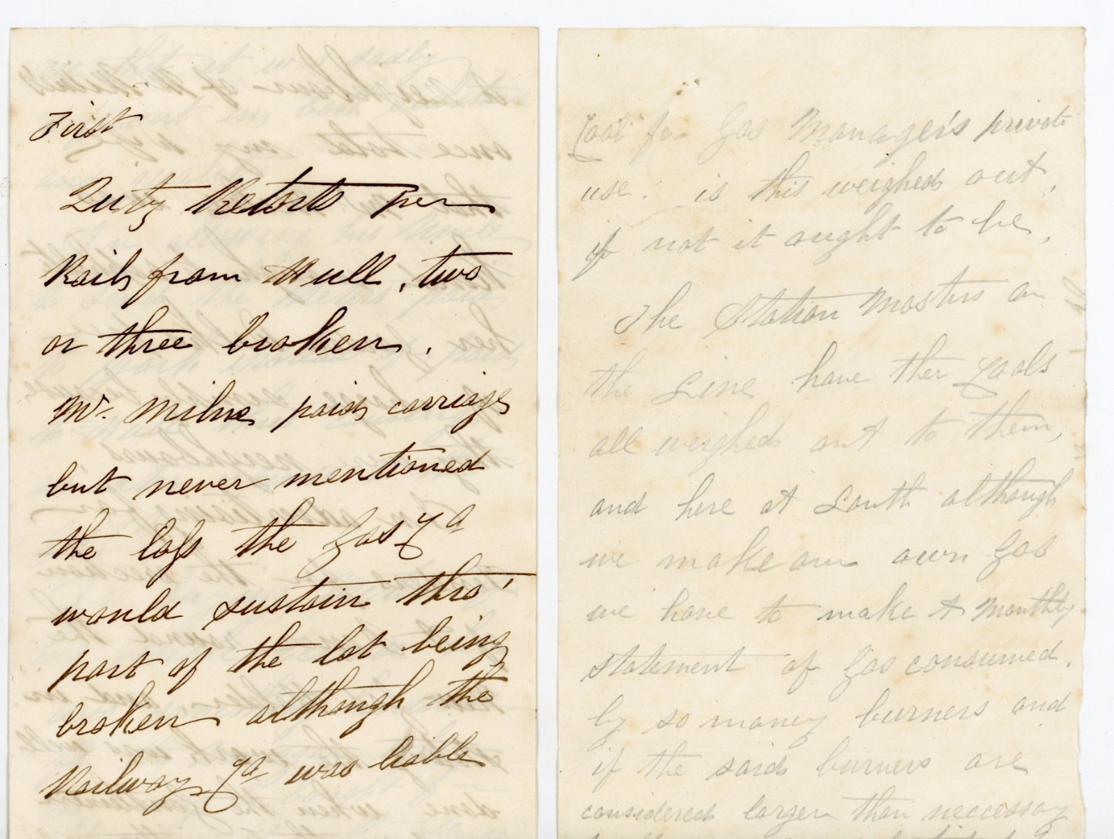 1800s Antique Letter Gas Company Corruption Fraud Mr Milne Louth Hull UK