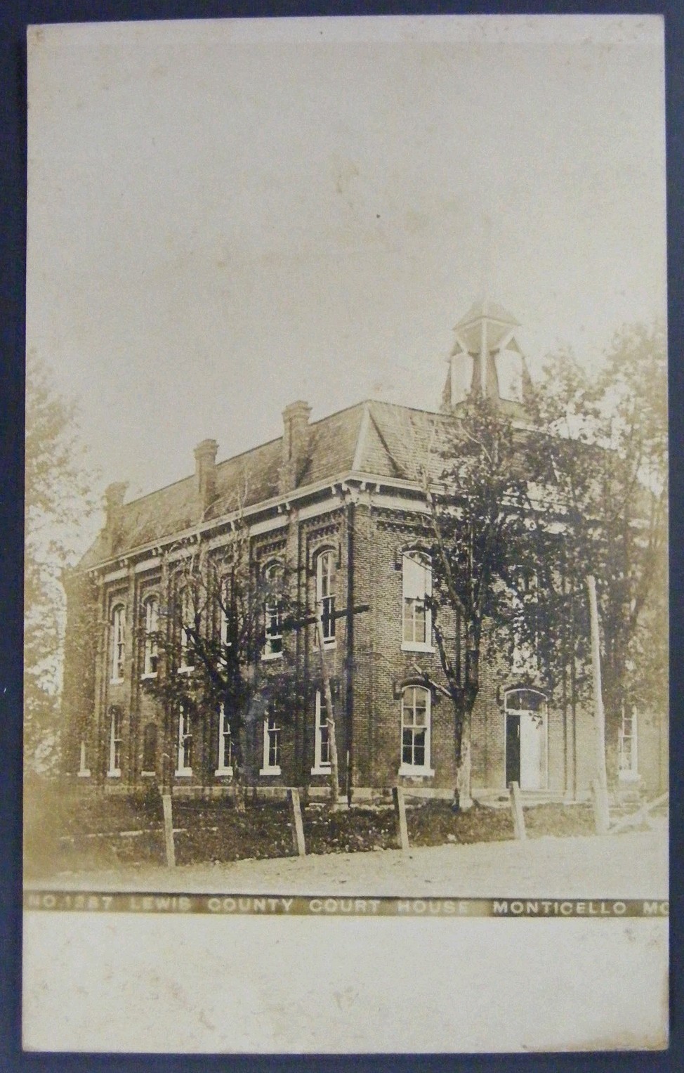Monticello Missouri MO Lewis County Courthouse Real Photo Postcard RPPC c1910