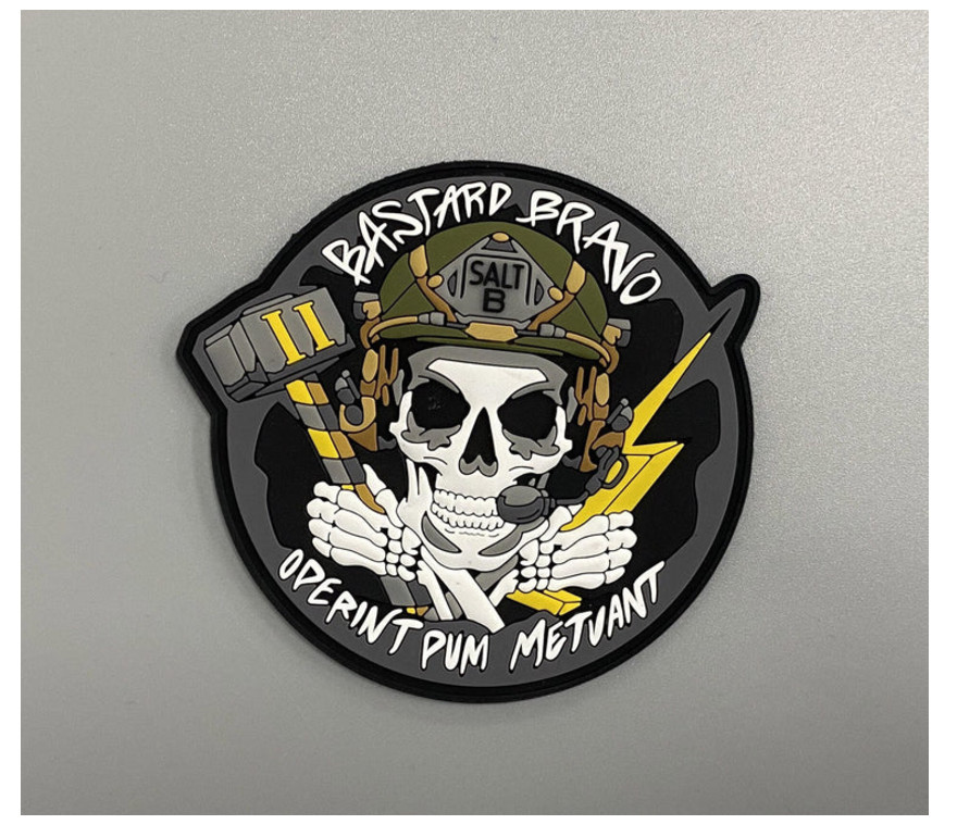 MARINE CORPS 2ND ANGLICO BASTARD BRAVO PVC PATCH WITH HOOK & LOOP