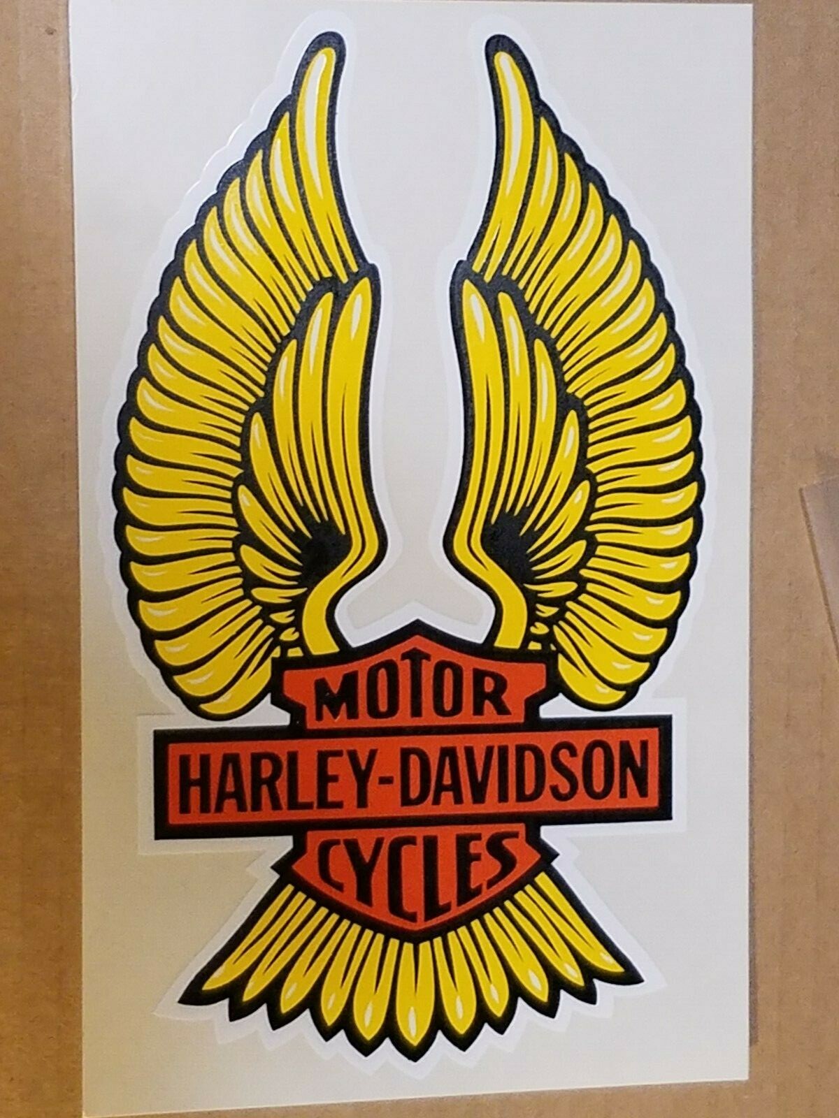 HARLEY DAVIDSON WINGS VINTAGE 1970's WINDOW STICKER MOTORCYCLE DECAL 4.5