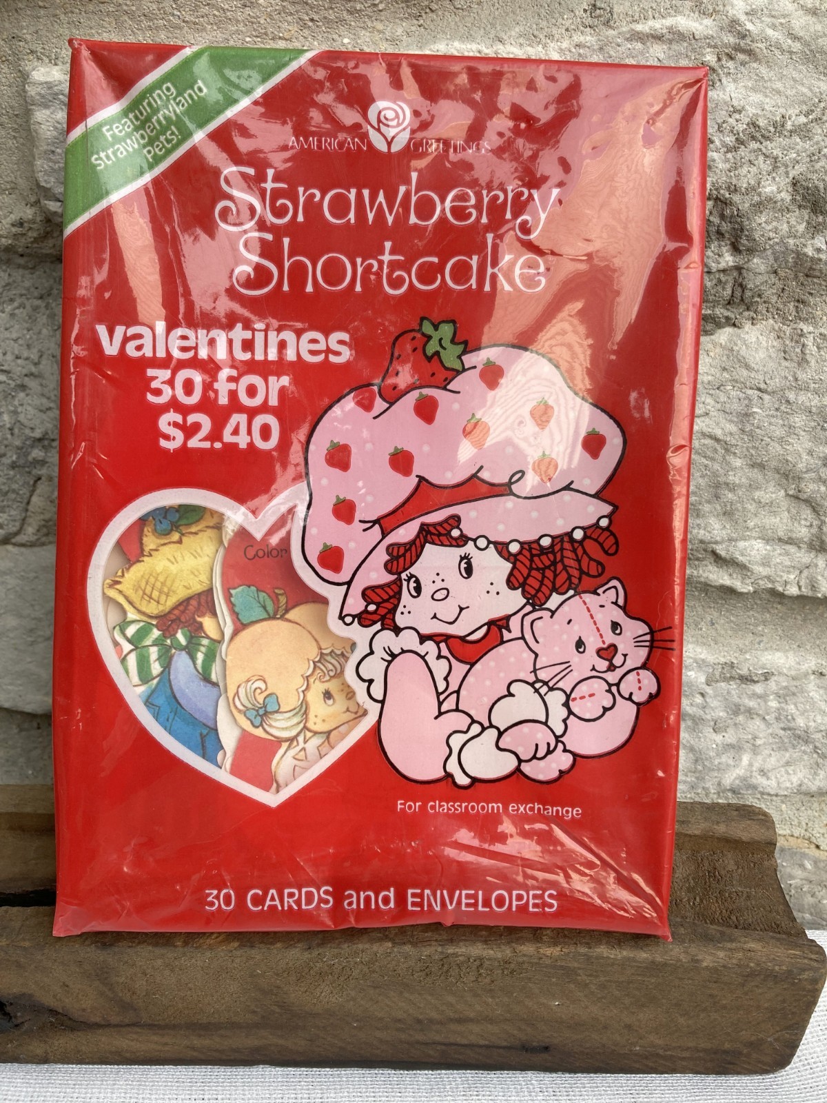 Vintage 1980s Strawberry Shortcake Classroom Valentines 30 Cards & Envelopes NEW