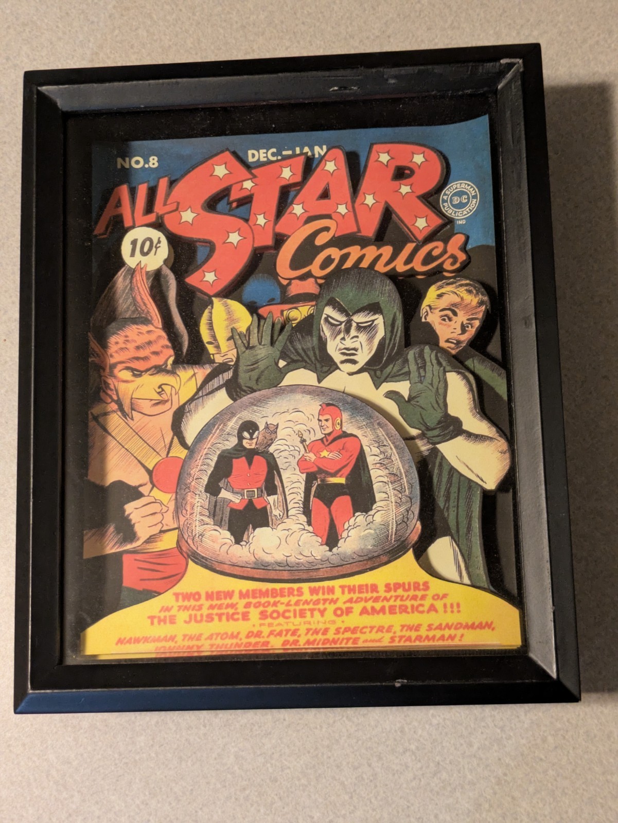Signed Simon Tyler All Star Comics #8 3D Shadow Box Art LE #01/05 Framed Marvel