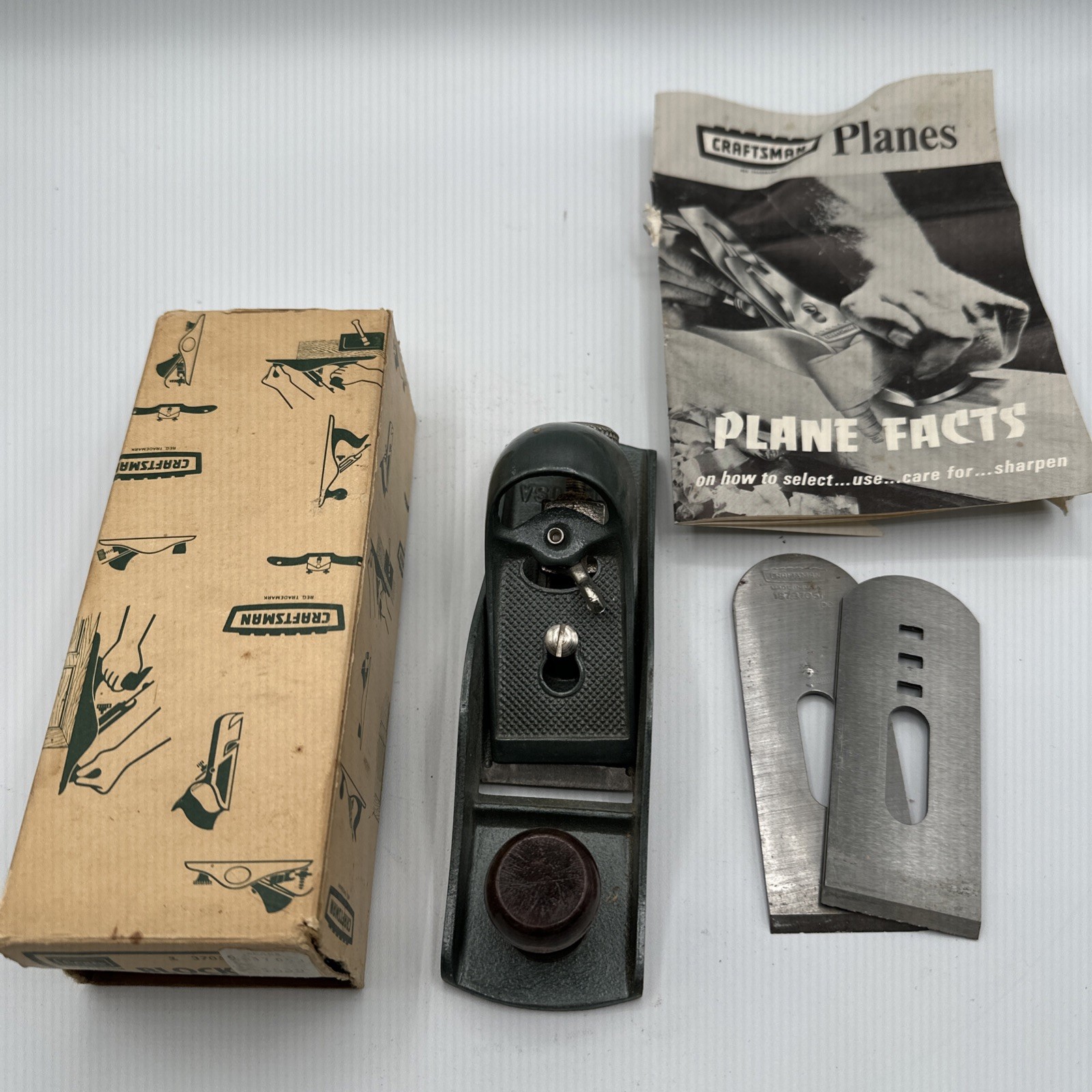 Sears Craftsman Low Angle Block Plane w/ Box & Instructions 187. 37051 Vtg