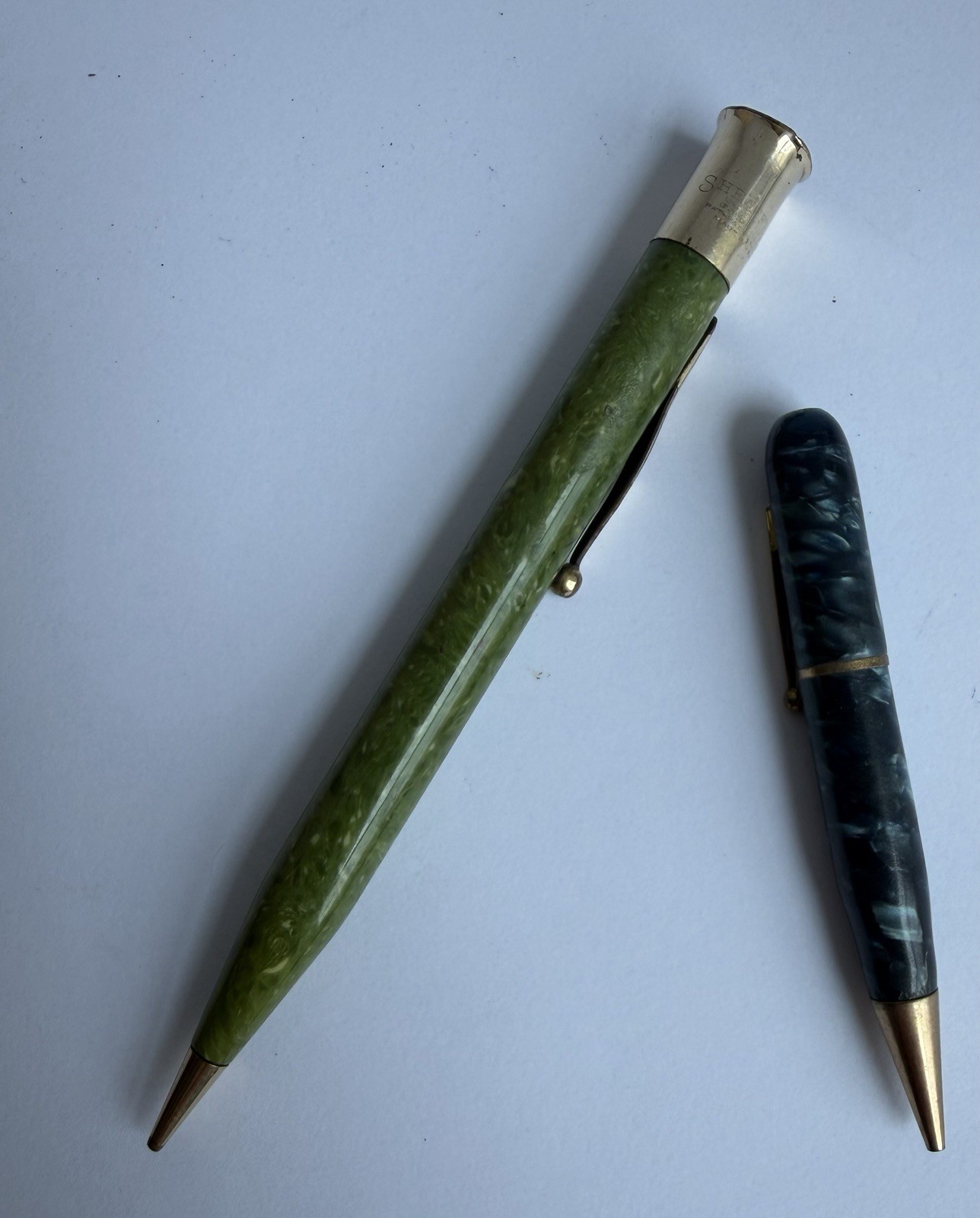 ATQ VTG 1920’s Sheaffer’s Lifetime Gold Filled Marbled Green Mechanical Pencil