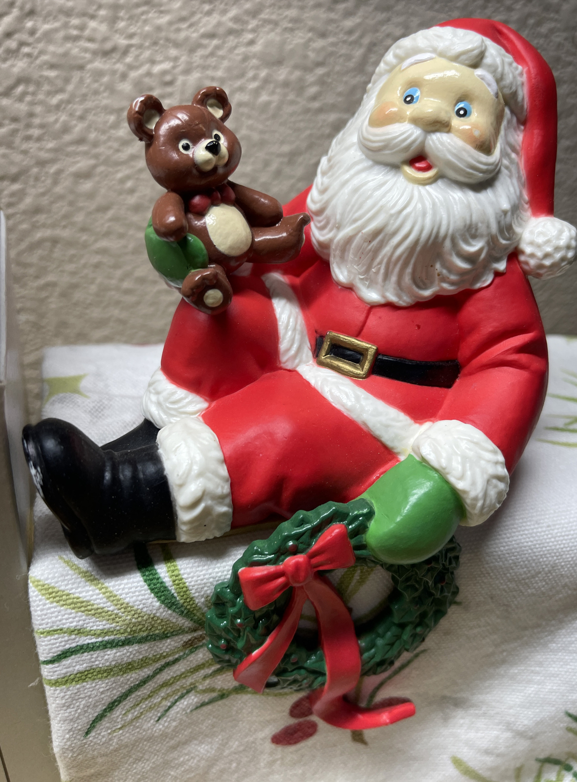 Vintage Current Christmas Santa Claus Stocking Hanger Holder 5\