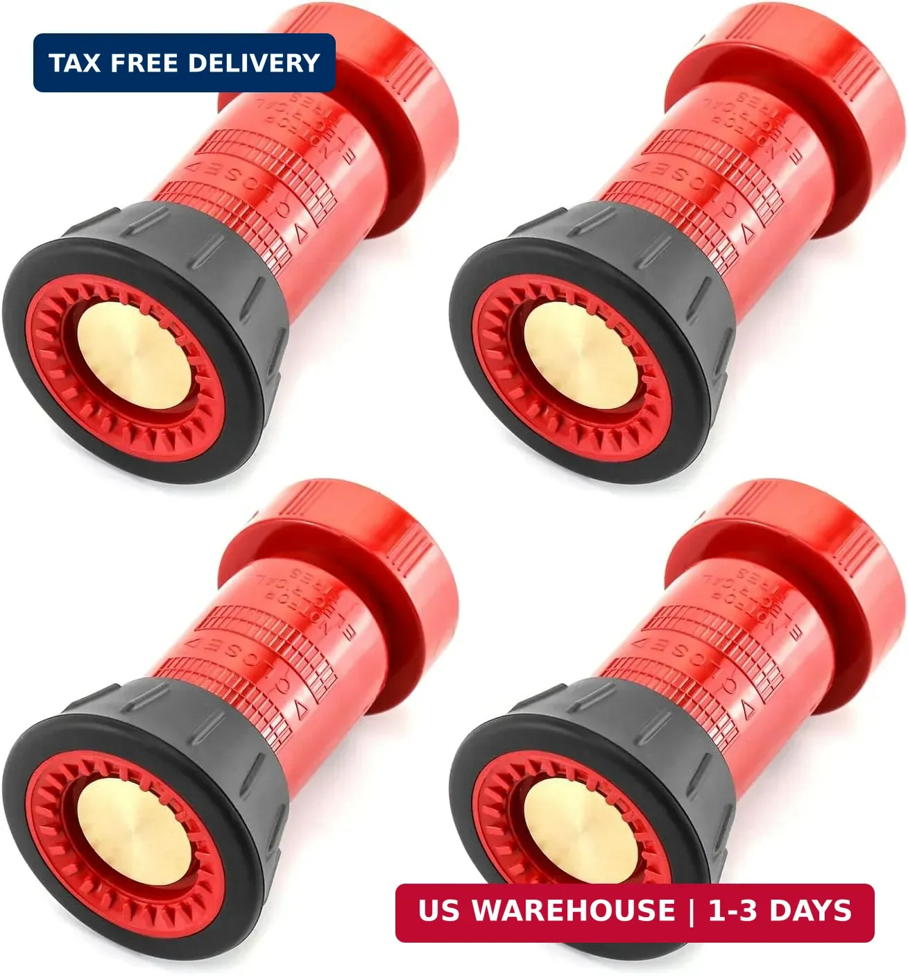 QWORK Fire Hose Nozzle, 4 Pack 1-1/2\