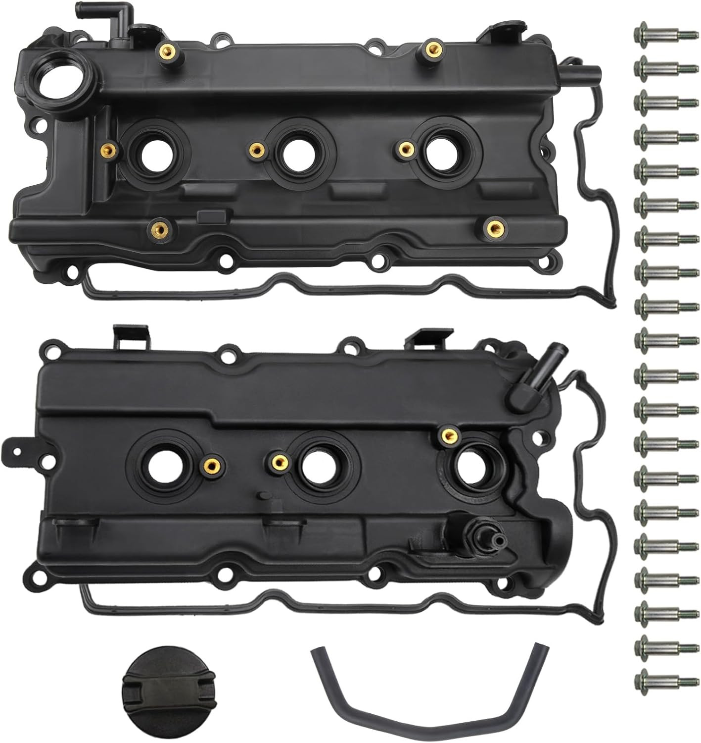 Engine Valve Cover Set with Bolts & Oil Cap & Gaskets & Spark Plug Tube Seals & Engine Valve Cover Set with Bolts & Oil Cap & Gaskets & Spark Plug Tube Seals &