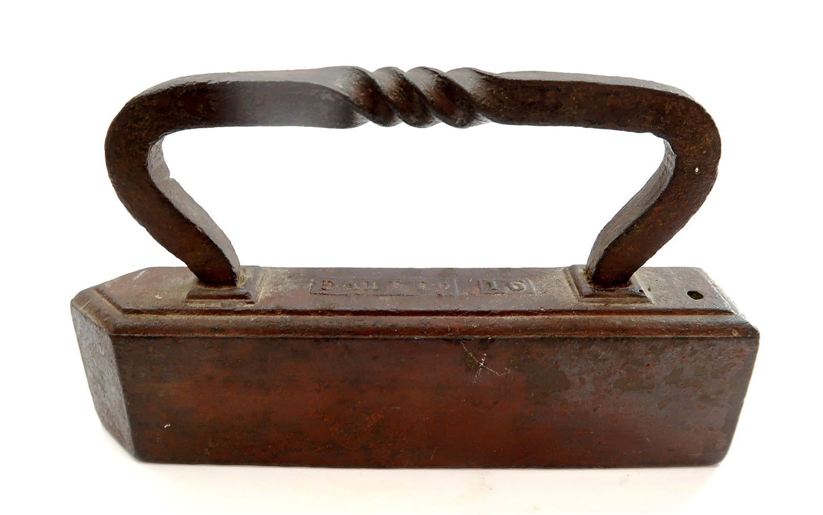 Antique DALE CO No 16 Tailors Sad Iron with Twisted Handle SOLID CAST IRON 