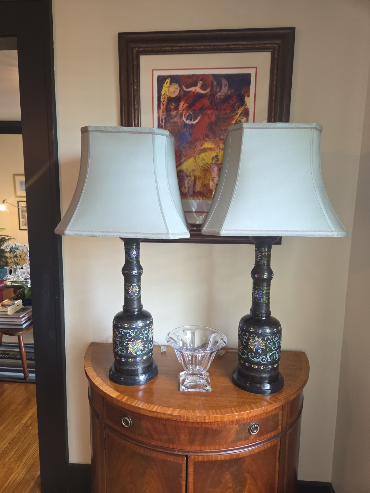 Elegant and Richly-detailed, Frederick Cooper, Bronze and Chinoiserie Lamps.