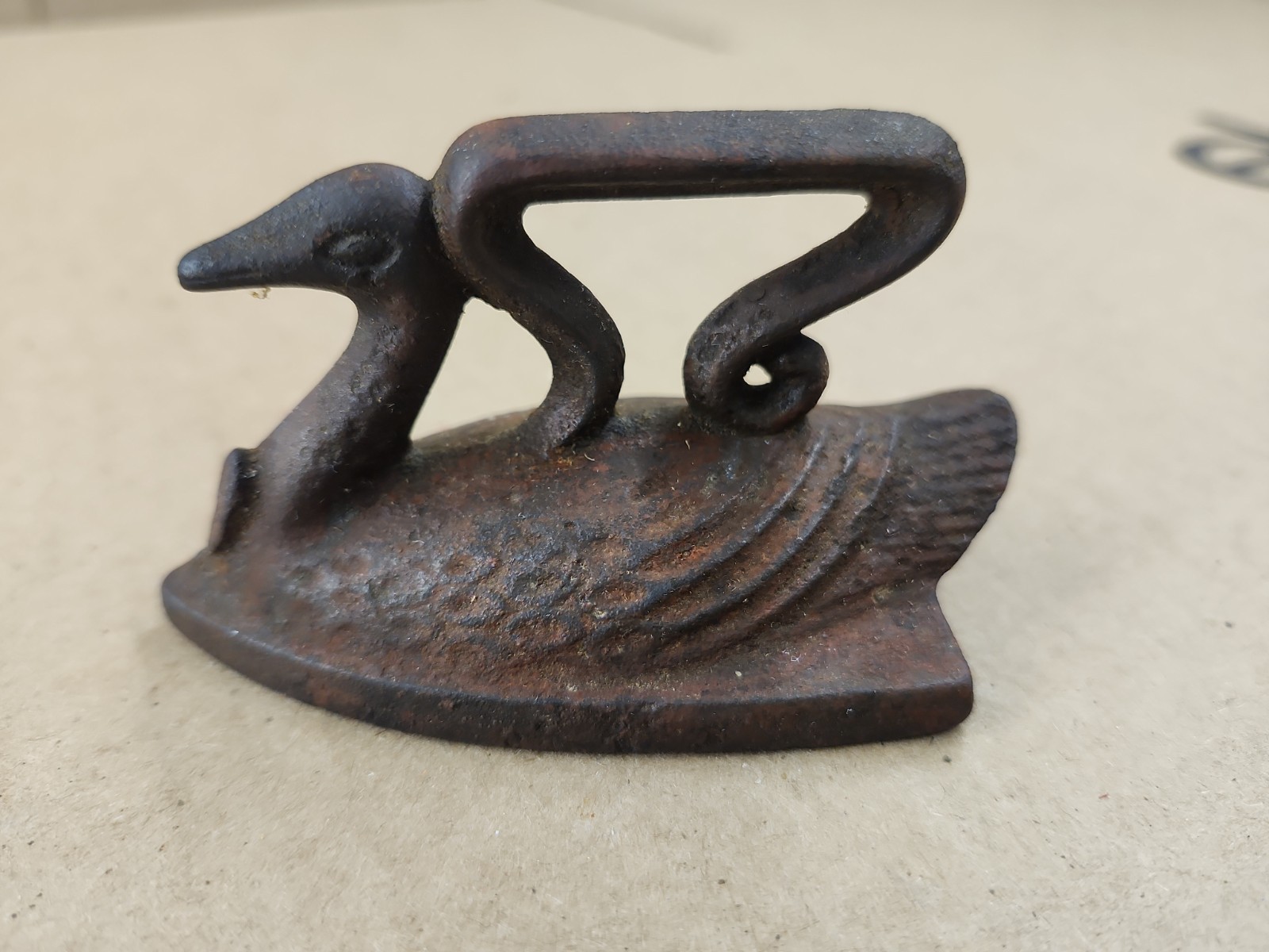 Small Cast Iron Swan Shaped Child’s Iron, Antique Sad Iron Small Cast Iron Swan Shaped Child’s Iron, Antique Sad Iron