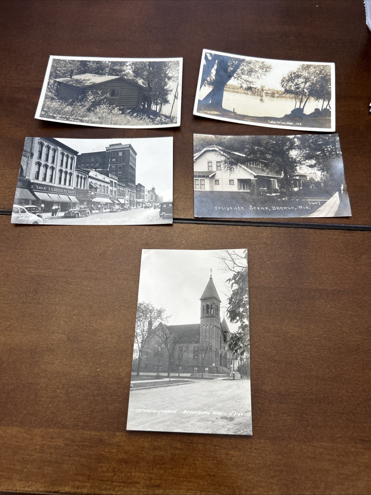 RPPC Real Photo Post Cards Lot Of 5 Michigan, Wisconsin In Minnesota