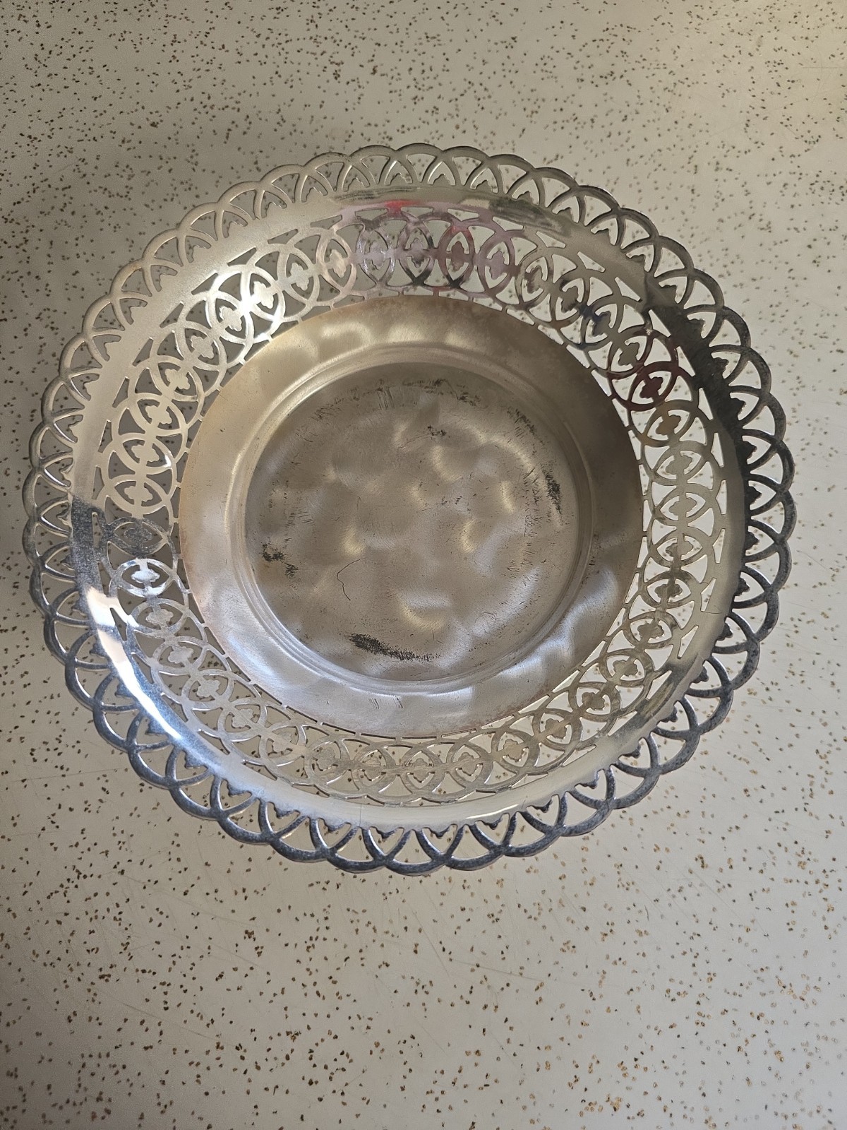 Vintage German W M F Ikora Silver Ep on Brass Three-Footed Round Bowl Vintage German W M F Ikora Silver Ep on Brass Three-Footed Round Bowl