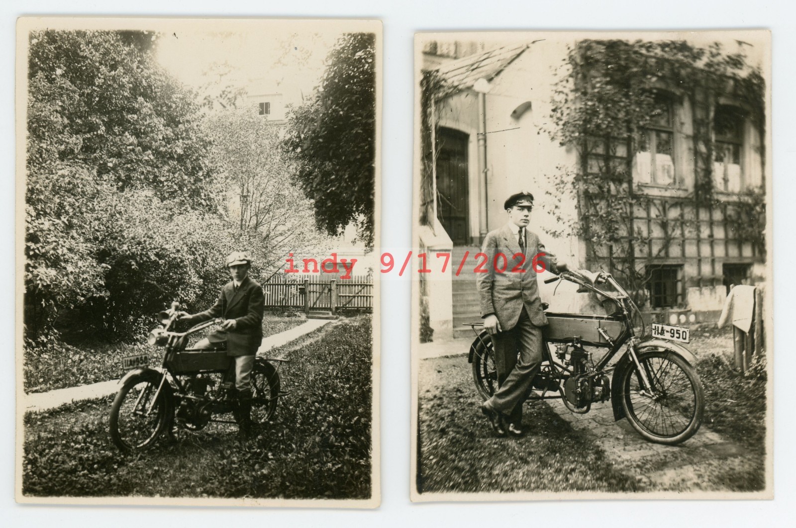 Early 20th century motorcyle photographs (lot of 2) - German? Early 20th century motorcyle photographs (lot of 2) - German?