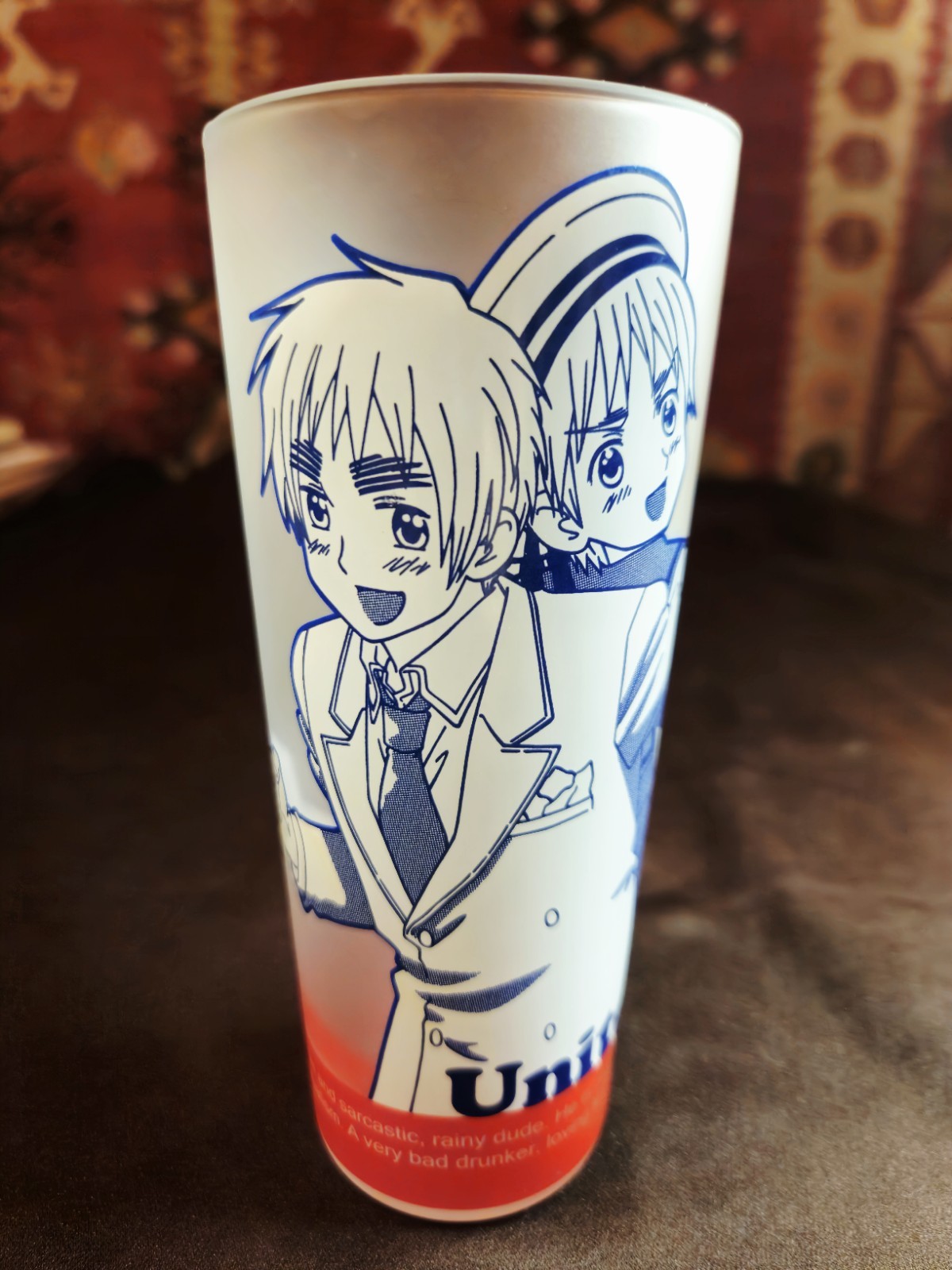 2008 Hetalia Axis Powers United Kingdom Drinking Glass Tumbler