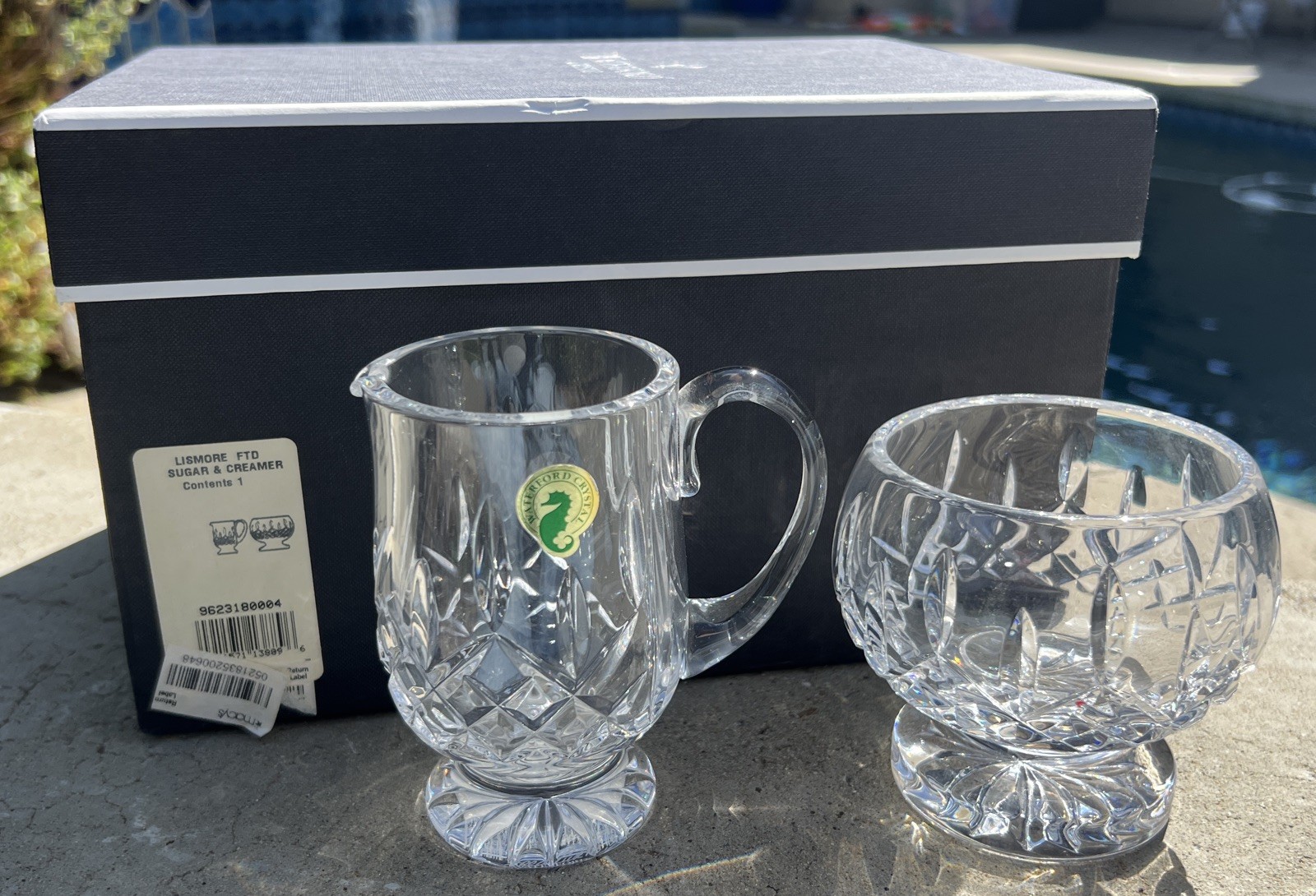 Waterford Crystal Lismore Footed Sugar Creamer Set NIB Waterford Crystal Lismore Footed Sugar Creamer Set NIB