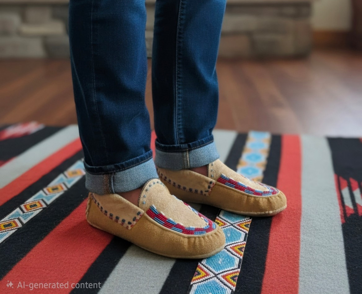 Vintage 1970's Native American Beaded Moccasins #2 Vintage 1970's Native American Beaded Moccasins #2