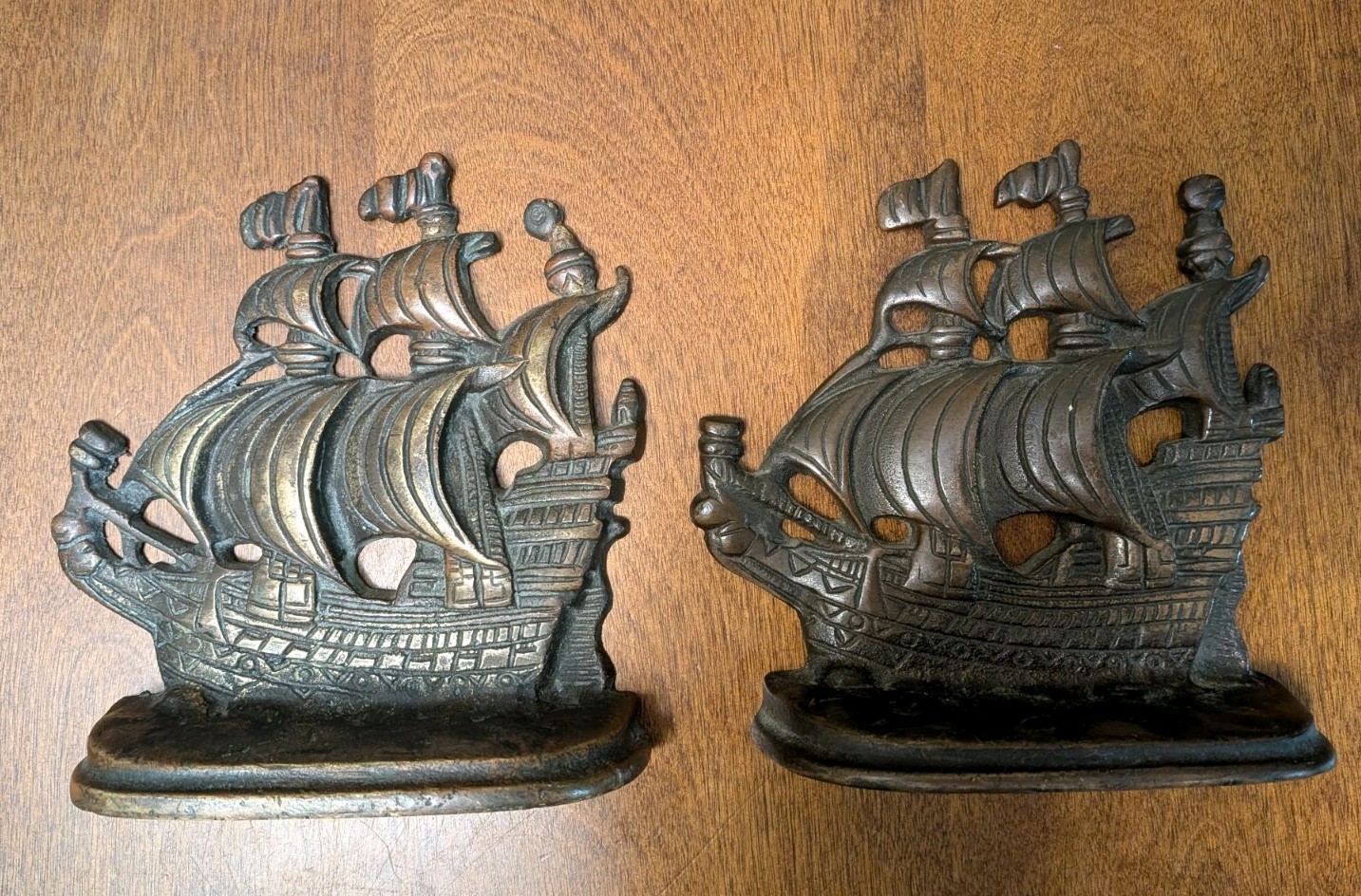 Vintage Weidlich Brothers BRONZE Spanish Galleon BOOKEND VVB 