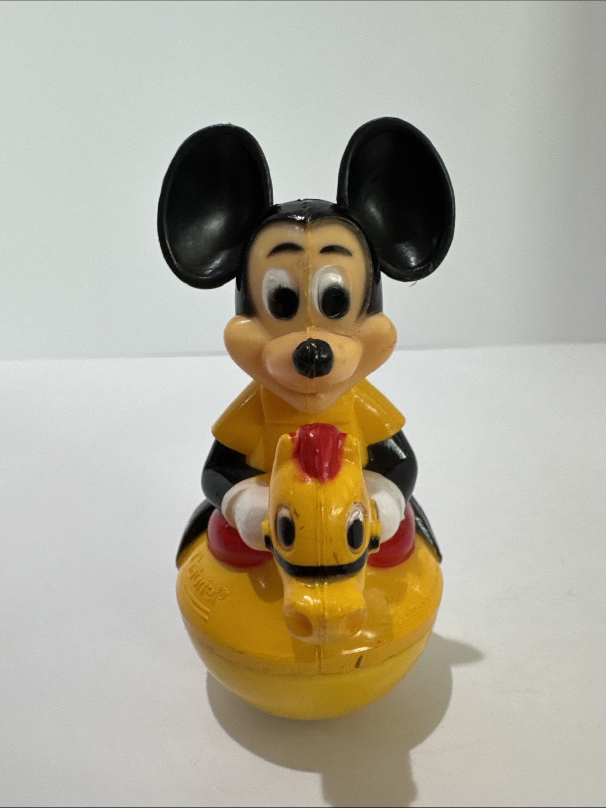 Vintage 1970s Gabriel Walt Disney Mickey Mouse Roly Poly Weeble Wobble Horse Toy