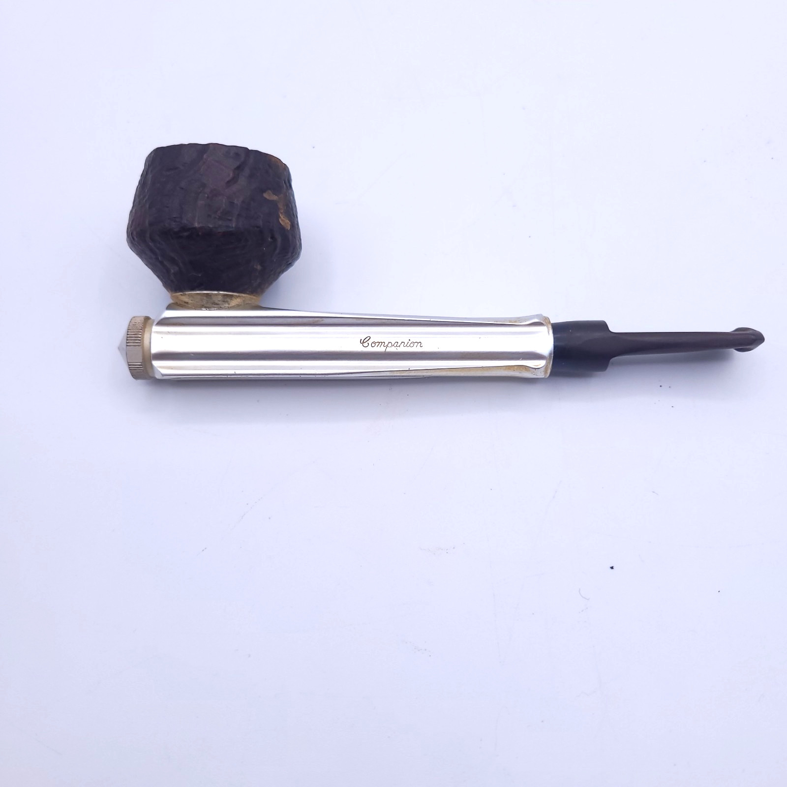 Vintage Kirsten Pipe Companion K Aluminum Body Mouthpiece Tool Briar Wooden Bowl