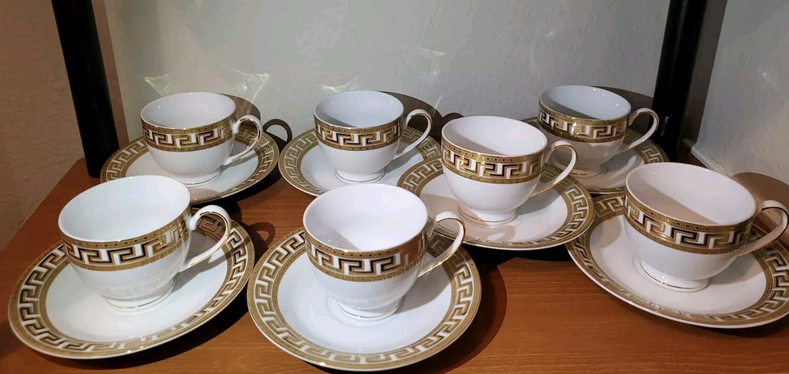 Casati Fine Porcelain Vintage Cups & Saucers Made in Germany Set of 14 #285